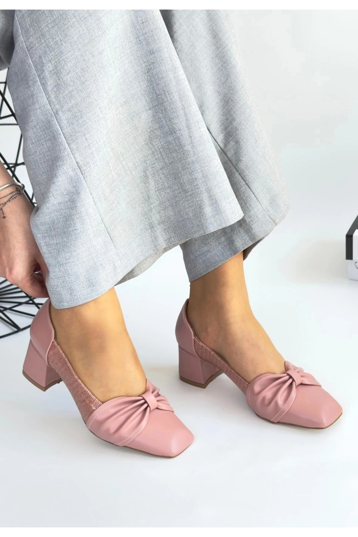 Agnet Pudra Cilt Topuklu Ayakkabı