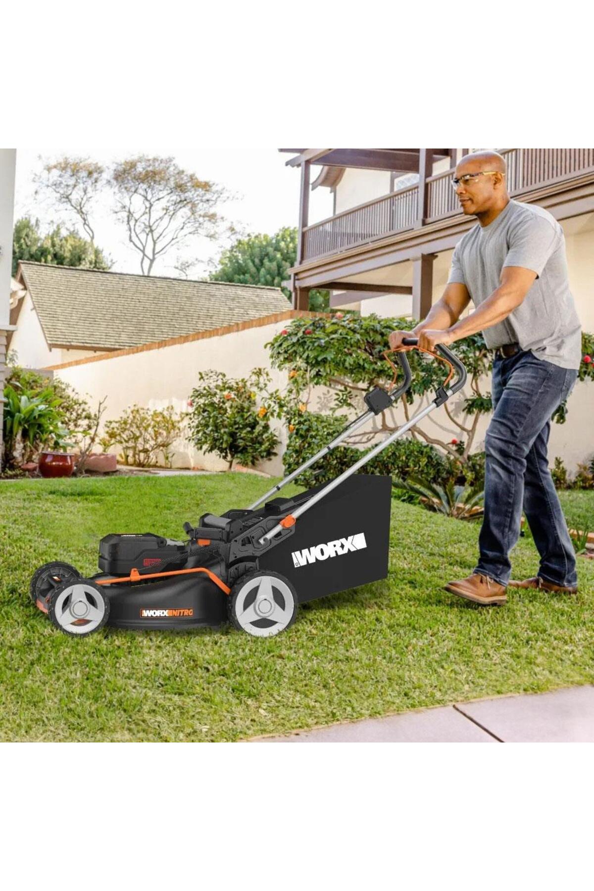 WG748E 40Volt 4.0Ah. Li-ion 46CM Profesyonel Kömürsüz Şarjlı Çim Biçme