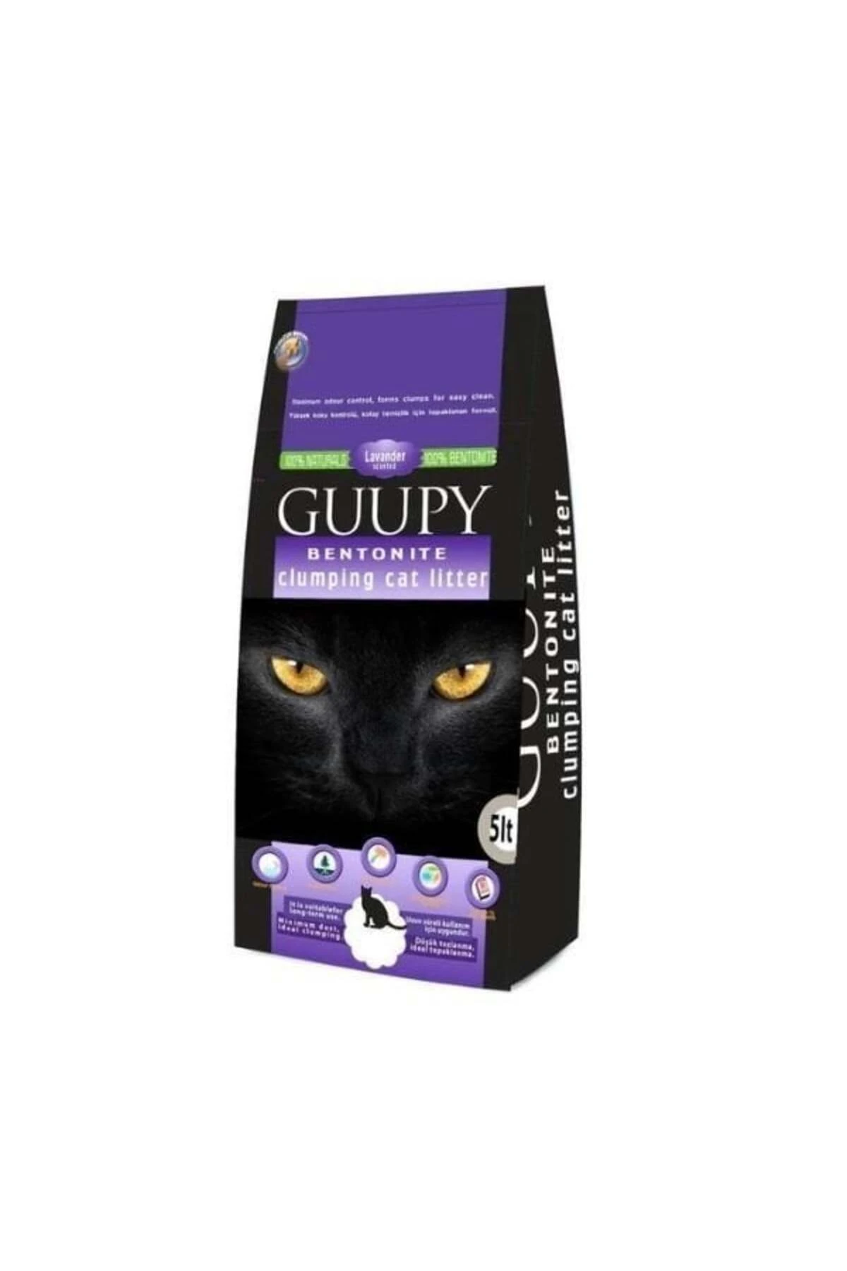 Guupy Lavanta Kokulu Bentonit Kedi Kumu 5 Lt