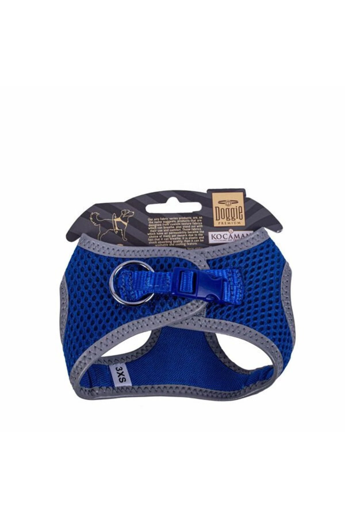 Doggie Havalı Dokuma Reflektör Küçük Irk Köpek Göğüs Tasması Xxxsmall Mavi 22-26 Cm