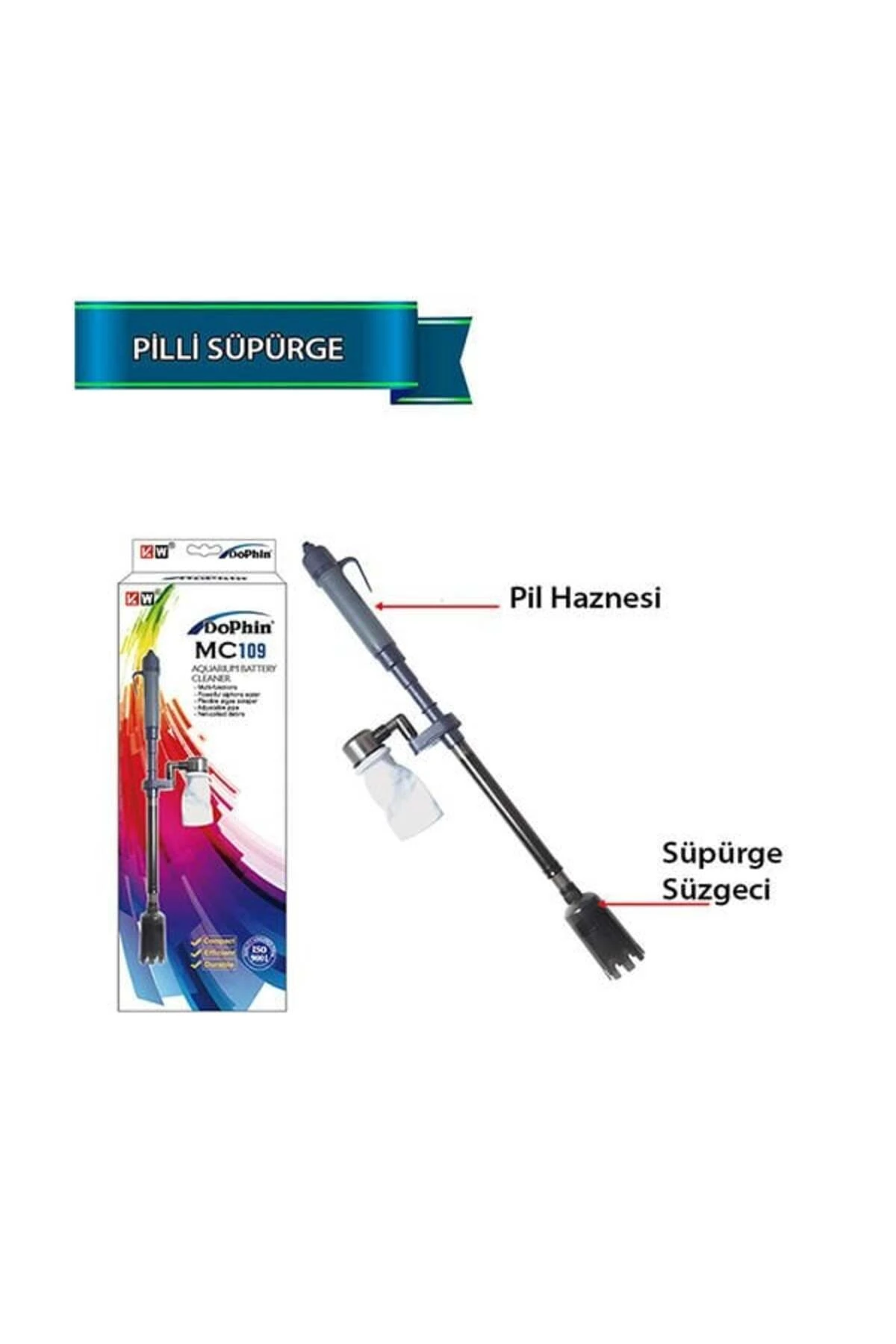 Akvaryum Temizliği İçin Pilli Dip Süpürgesi