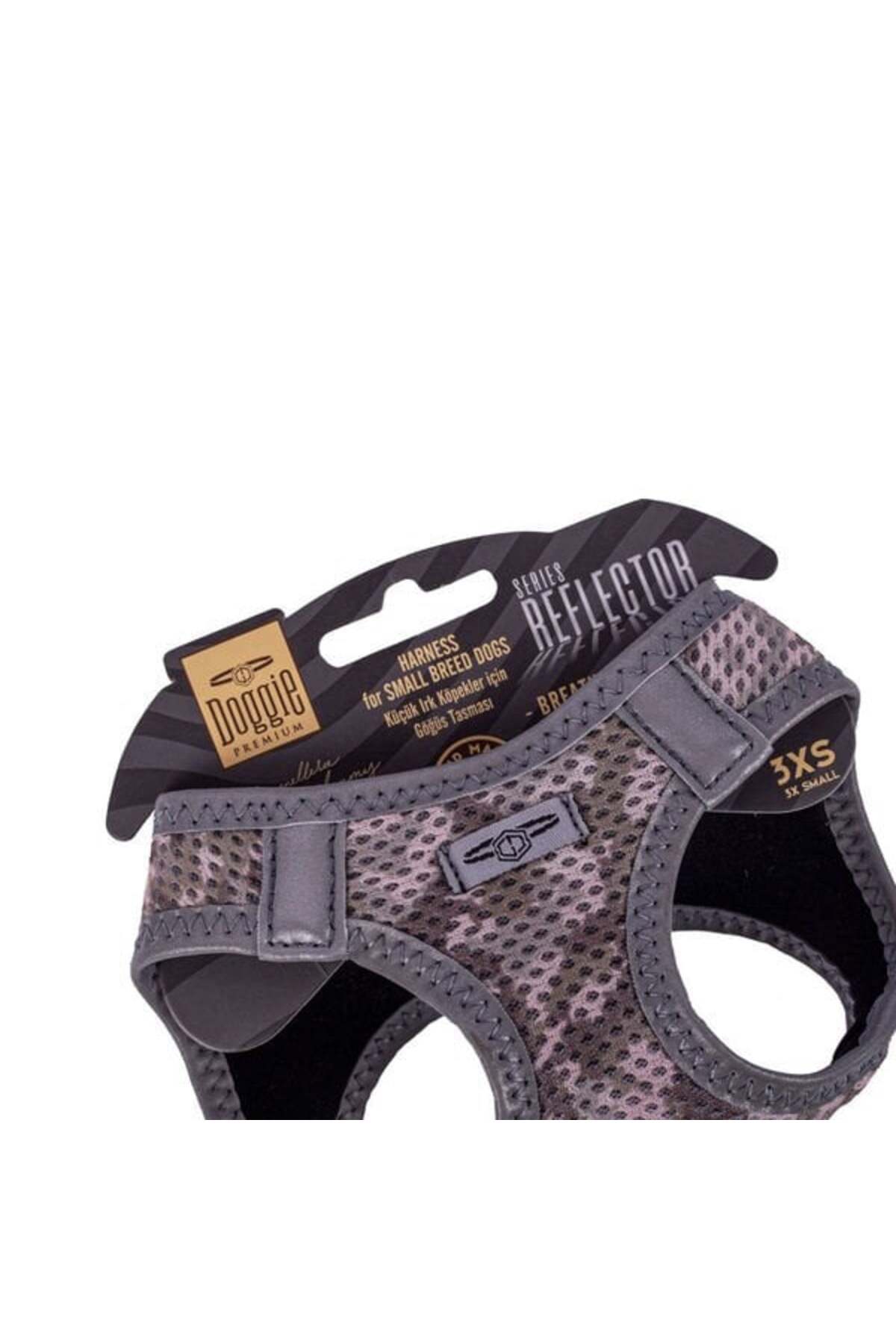 Doggie Havalı Dokuma Reflektör Küçük Irk Köpek Göğüs Tasması Xxxsmall Kamuflaj 22-26 Cm