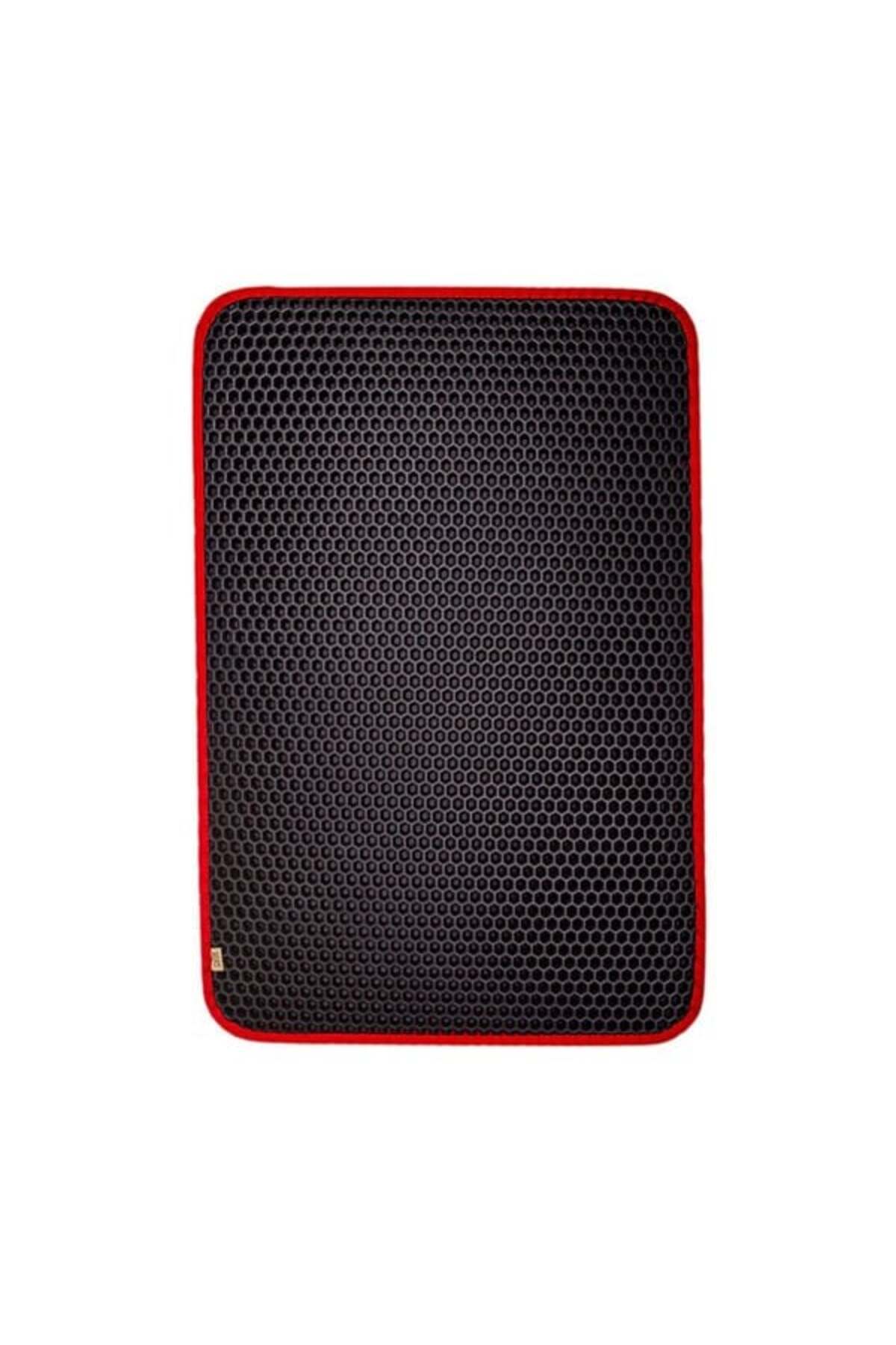 Cattie Altıgen Model Kum Toplayıcı Fonksiyonel Kedi Paspası Large Kırmızı 50x75 Cm
