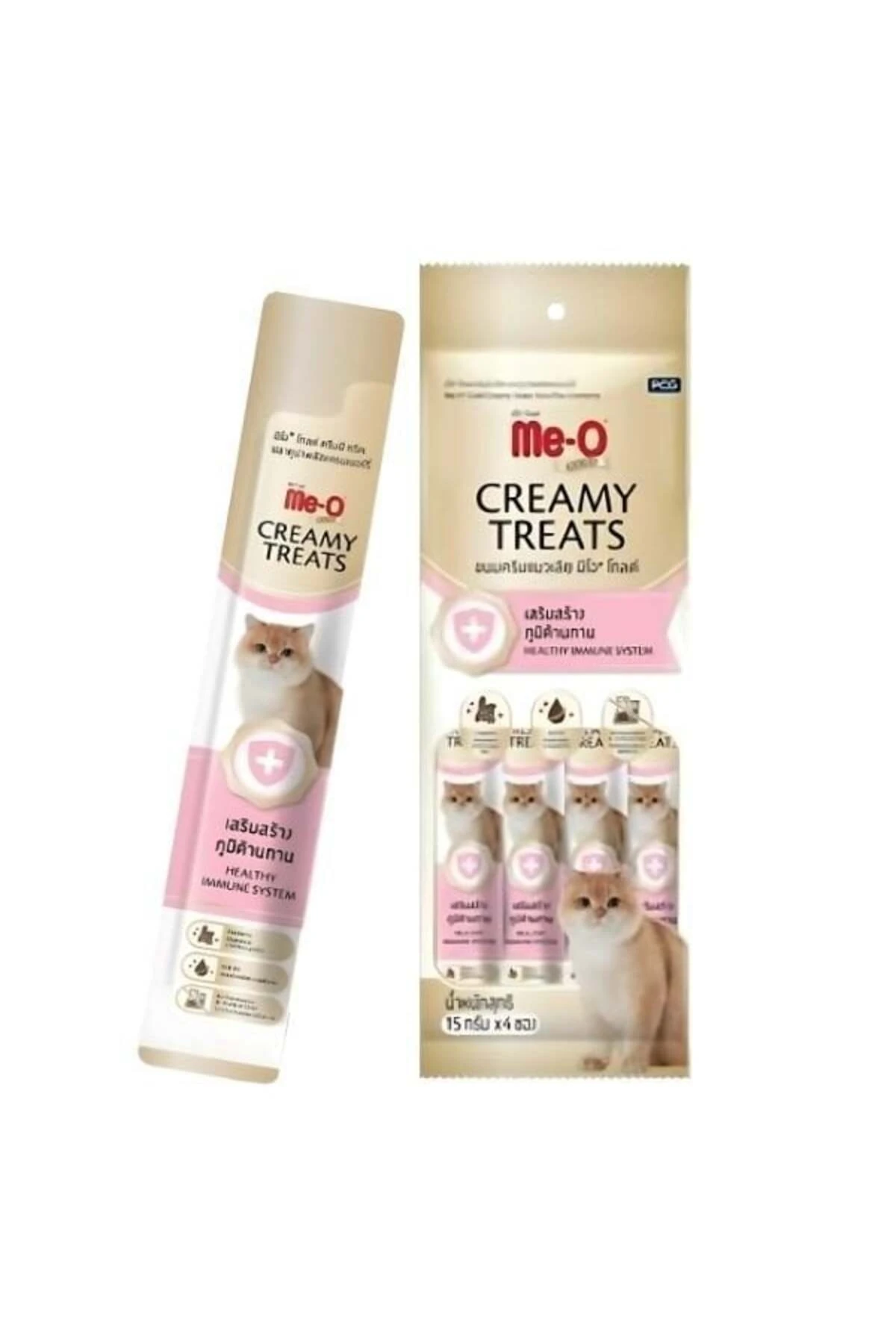 Me-O Gold Creamy Ton Balıklı ve Turna Yemişli Sıvı Kedi Ödül Maması 4 Adet 15 Gr