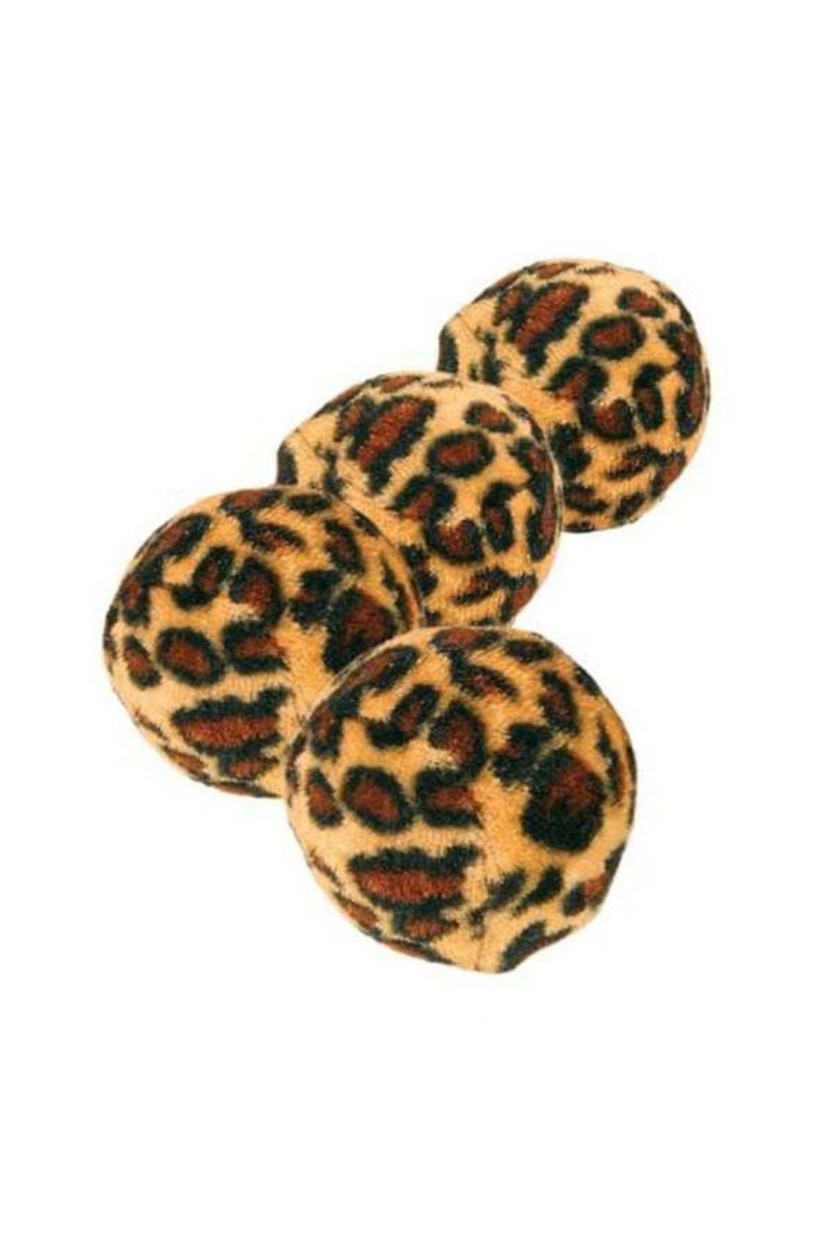 Trixie Leopar Desenli Top Kedi Oyuncağı 4 Adet 4 Cm