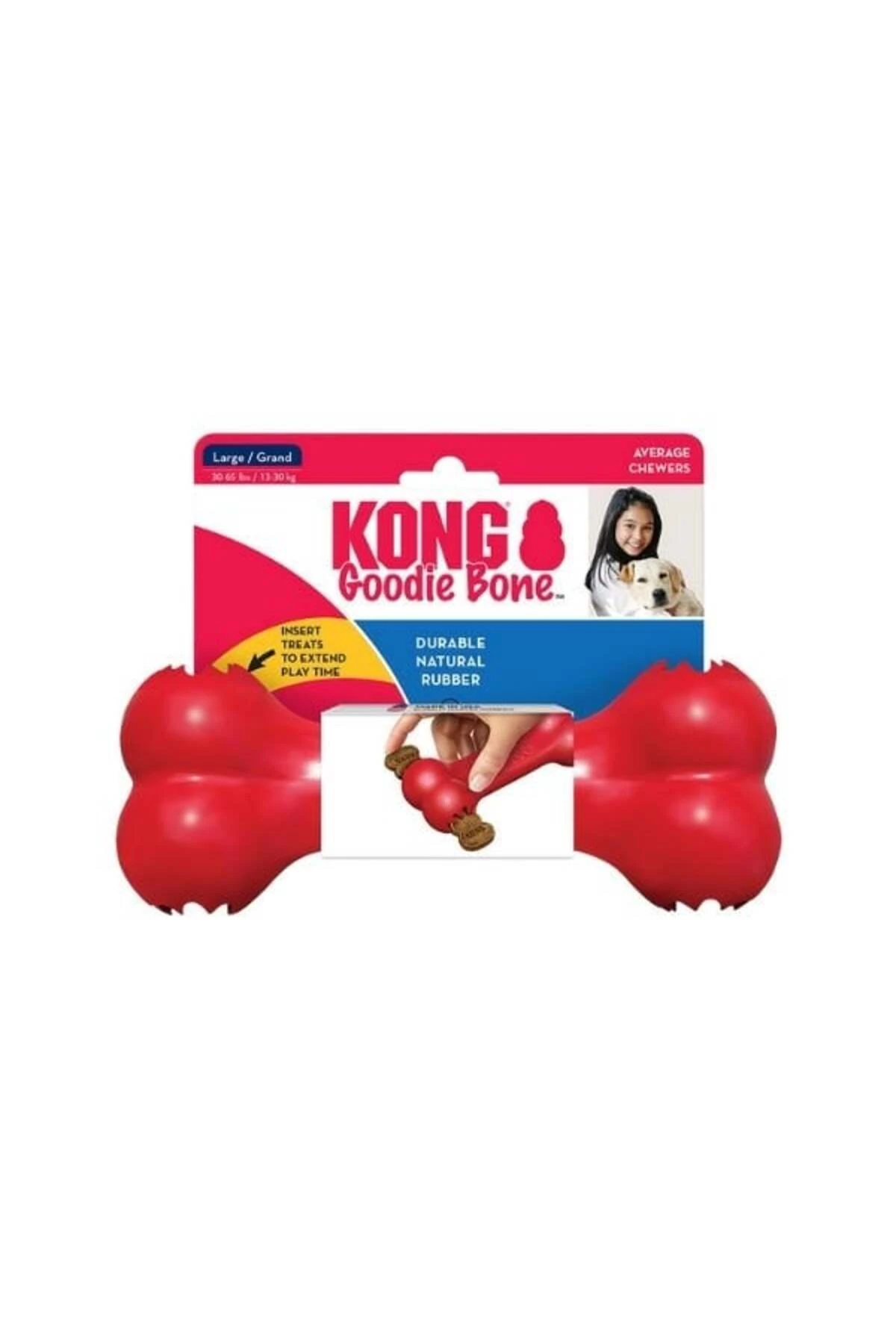 Kong Kemik Şeklinde Kauçuk Köpek Oyuncağı Medium 18 Cm Kırmızı