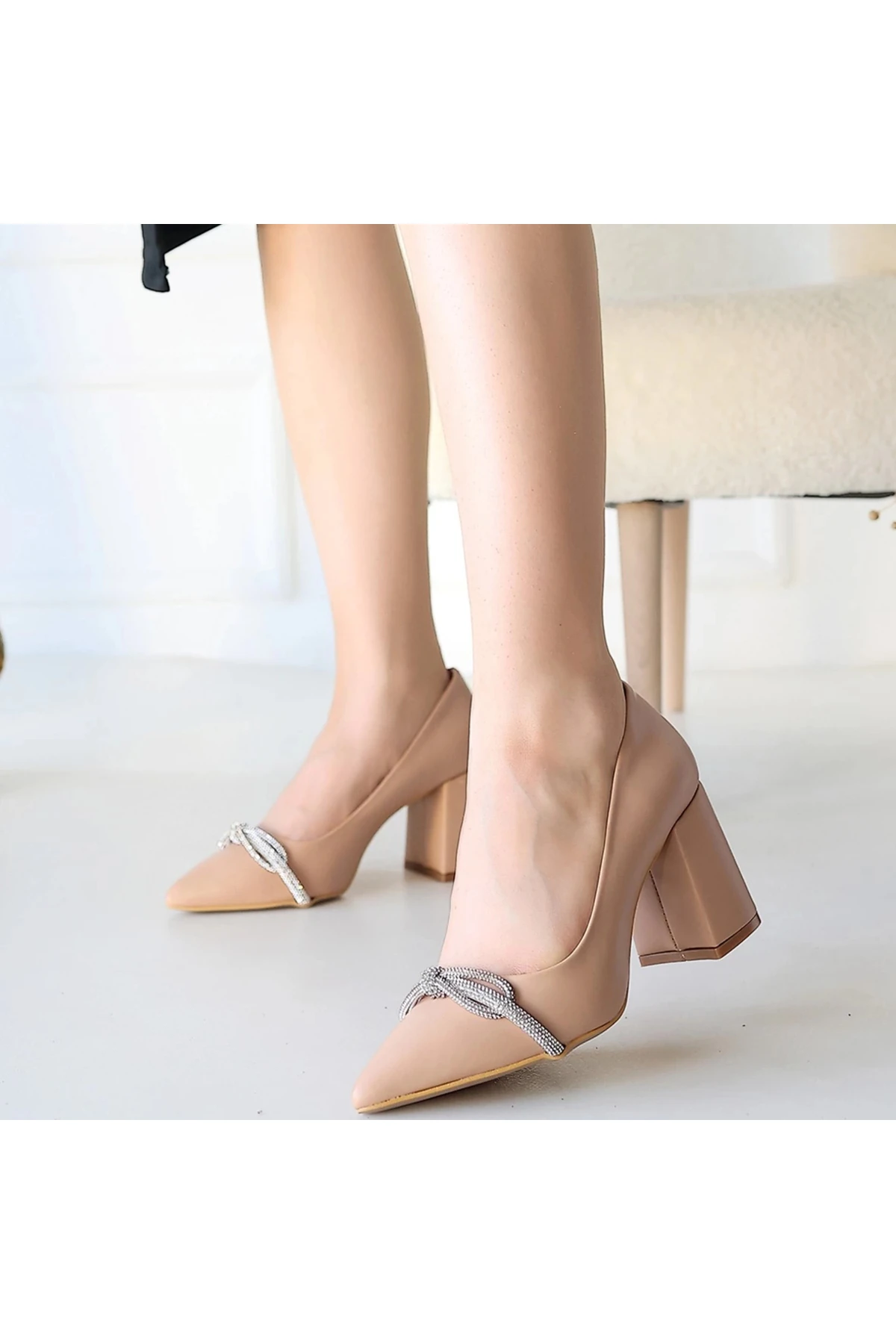 BerniShoes Loriya Nude Cilt Topuklu Ayakkabı