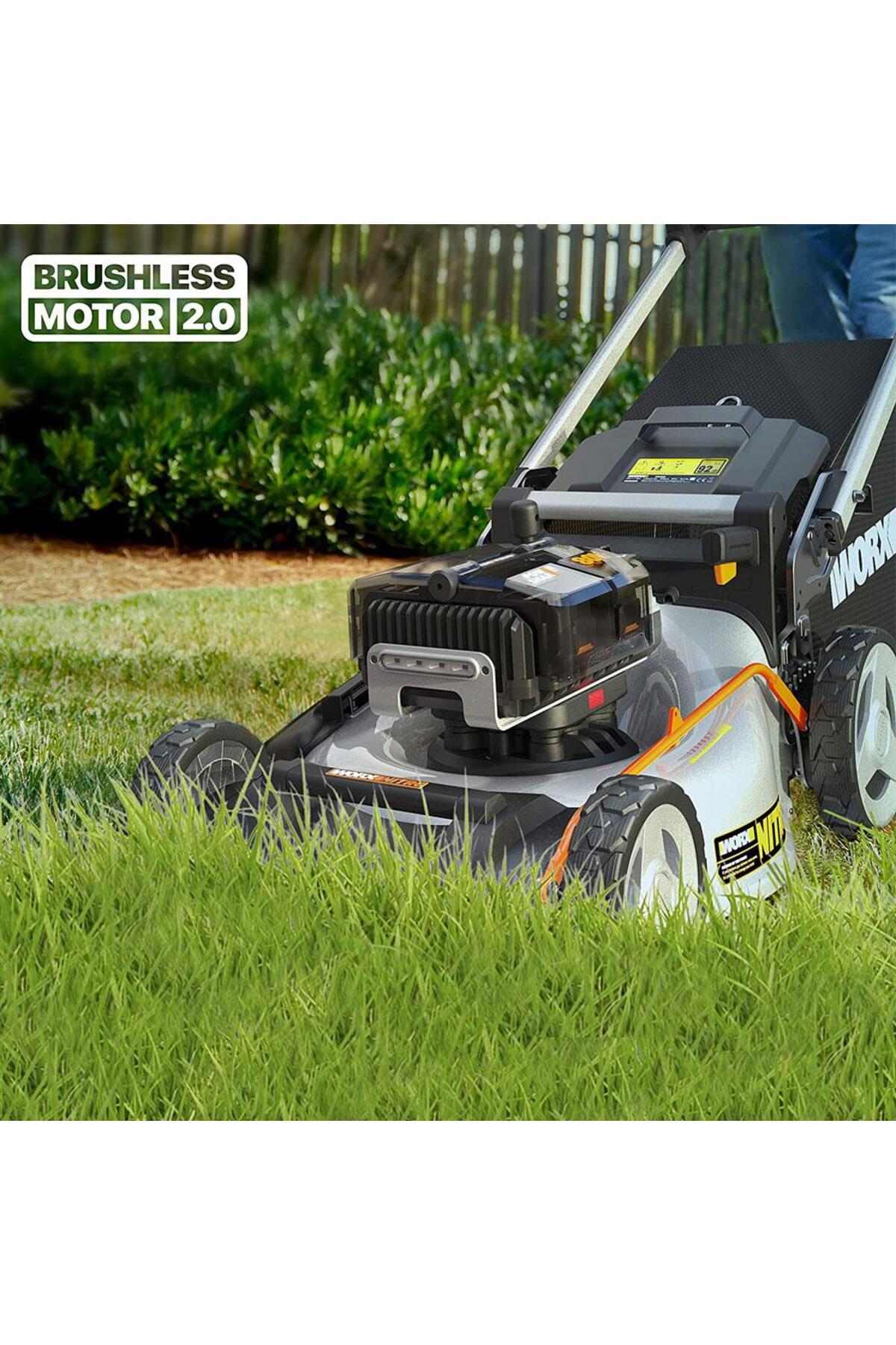 WG761E 80Volt 4.0Ah. Li-ion 51cm Profesyonel Kömürsüz Şarjlı Çim Biçme