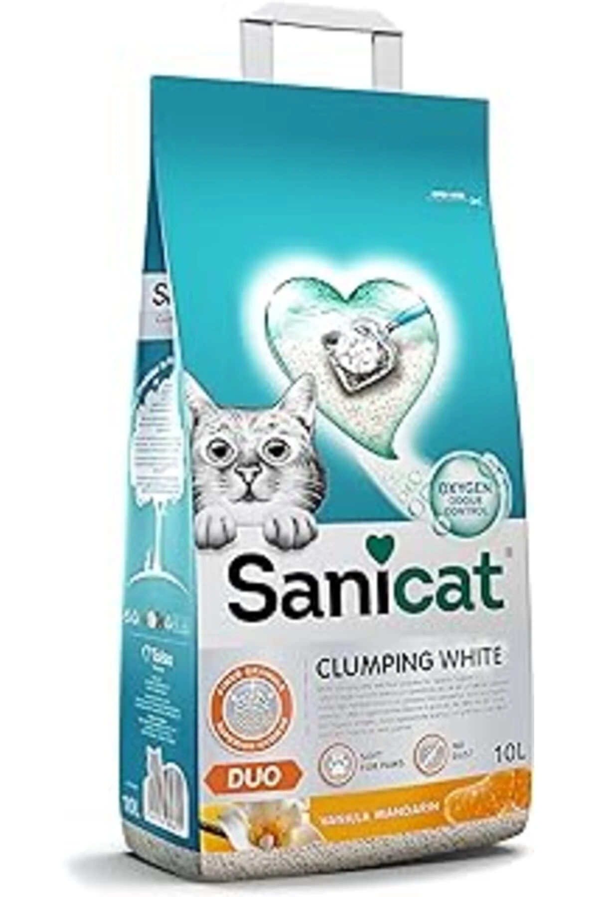 Sanicat Duo Topaklanan Kedi Kumu Vanilya Ve Mandalina 10L