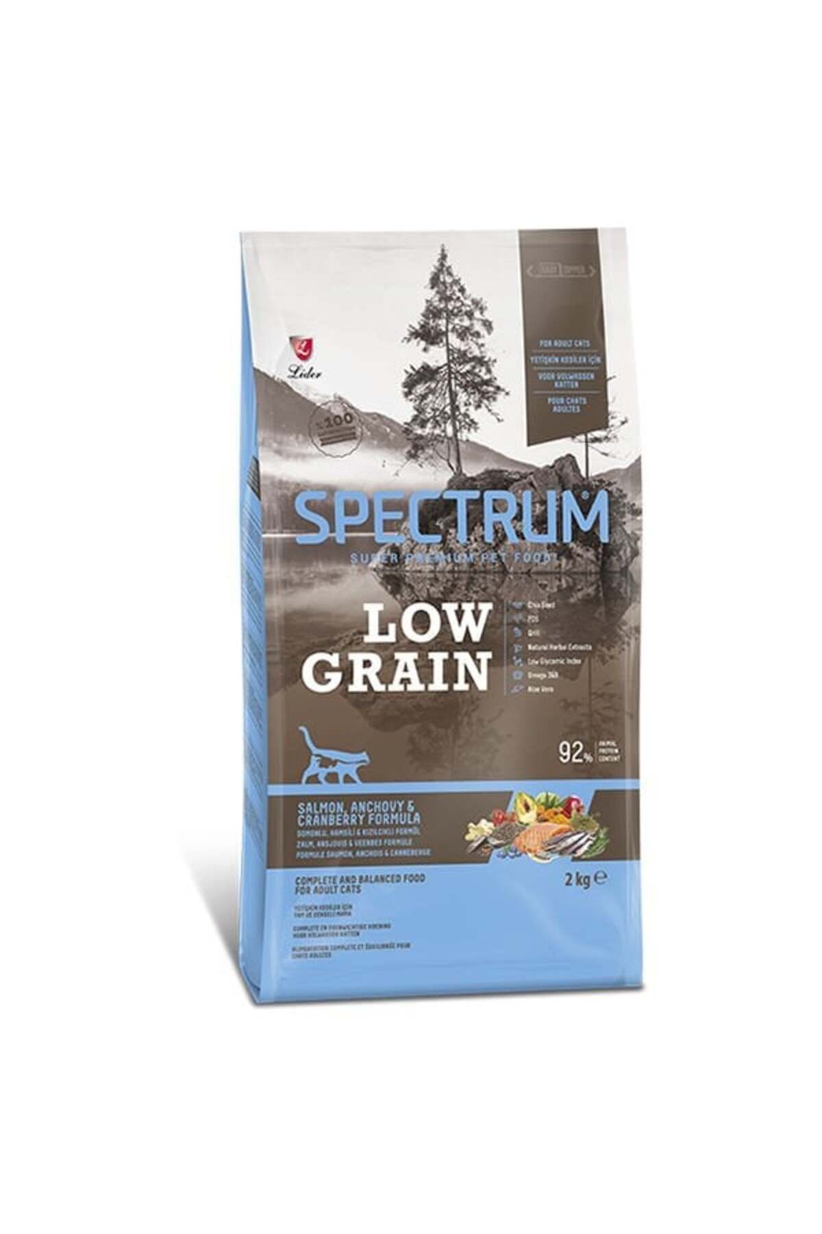 Spectrum Düşük Tahıllı Somonlu Hamsili ve Yaban Mersinli Yetişkin Kedi Maması 2 Kg