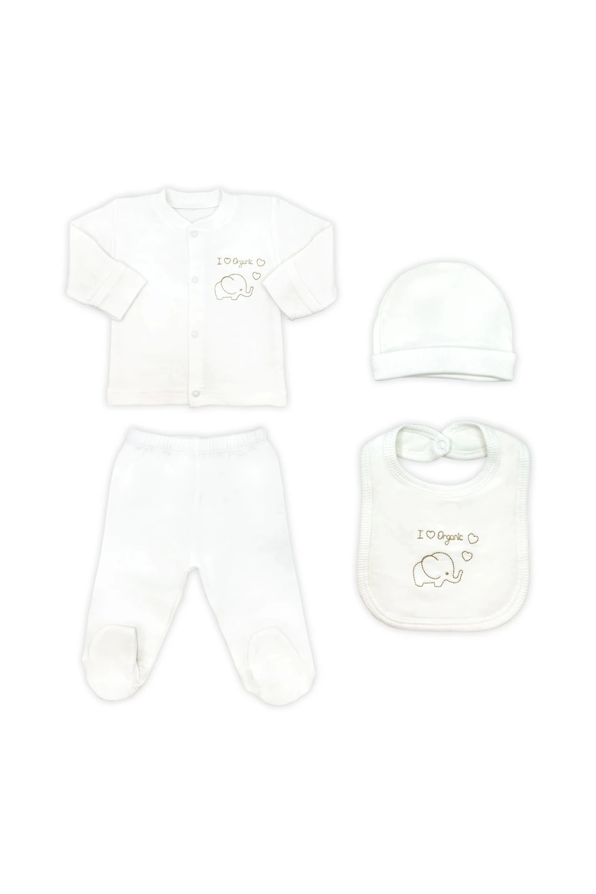 Organic 5 Parça Hastane Çıkışı Zıbın Seti