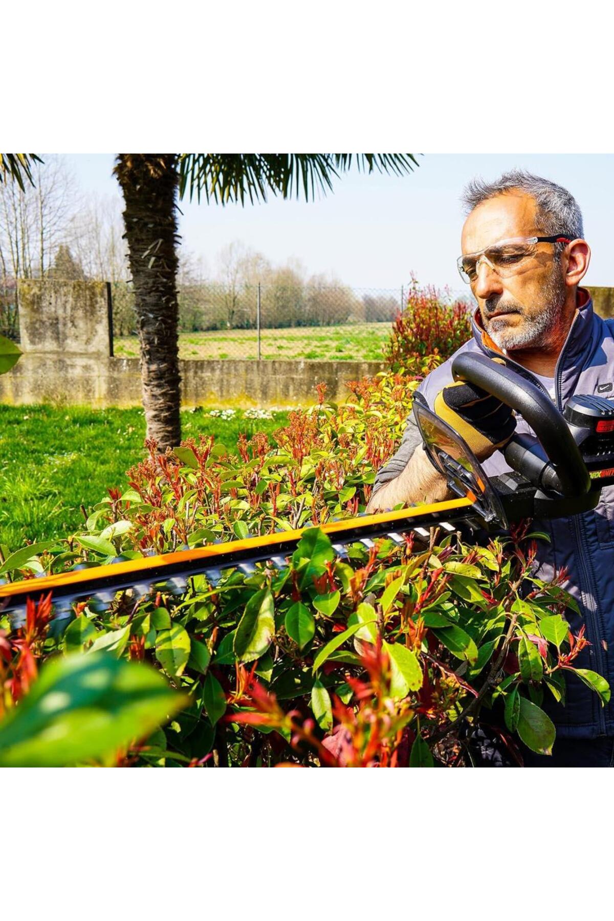 WG263E 20Volt 4.0Ah. Li-ion Tek Akülü 57CM Profesyonel Çit Budama