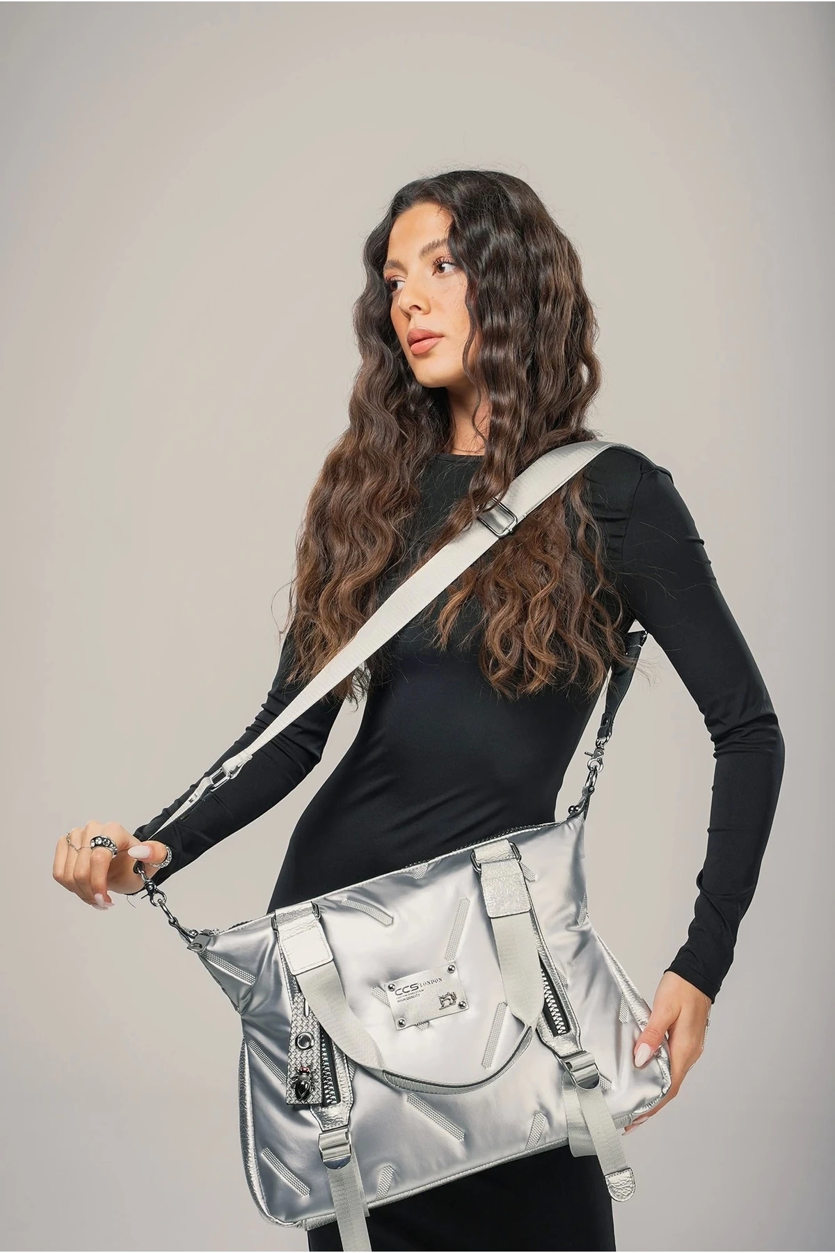 Tiven Gri Cilt Omuz Ve Kol Çantası