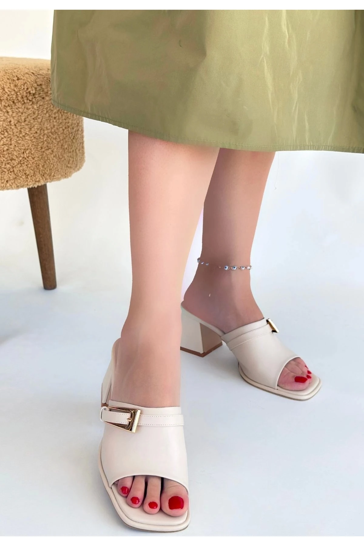 Ziva Bej Cilt Topuklu Terlik