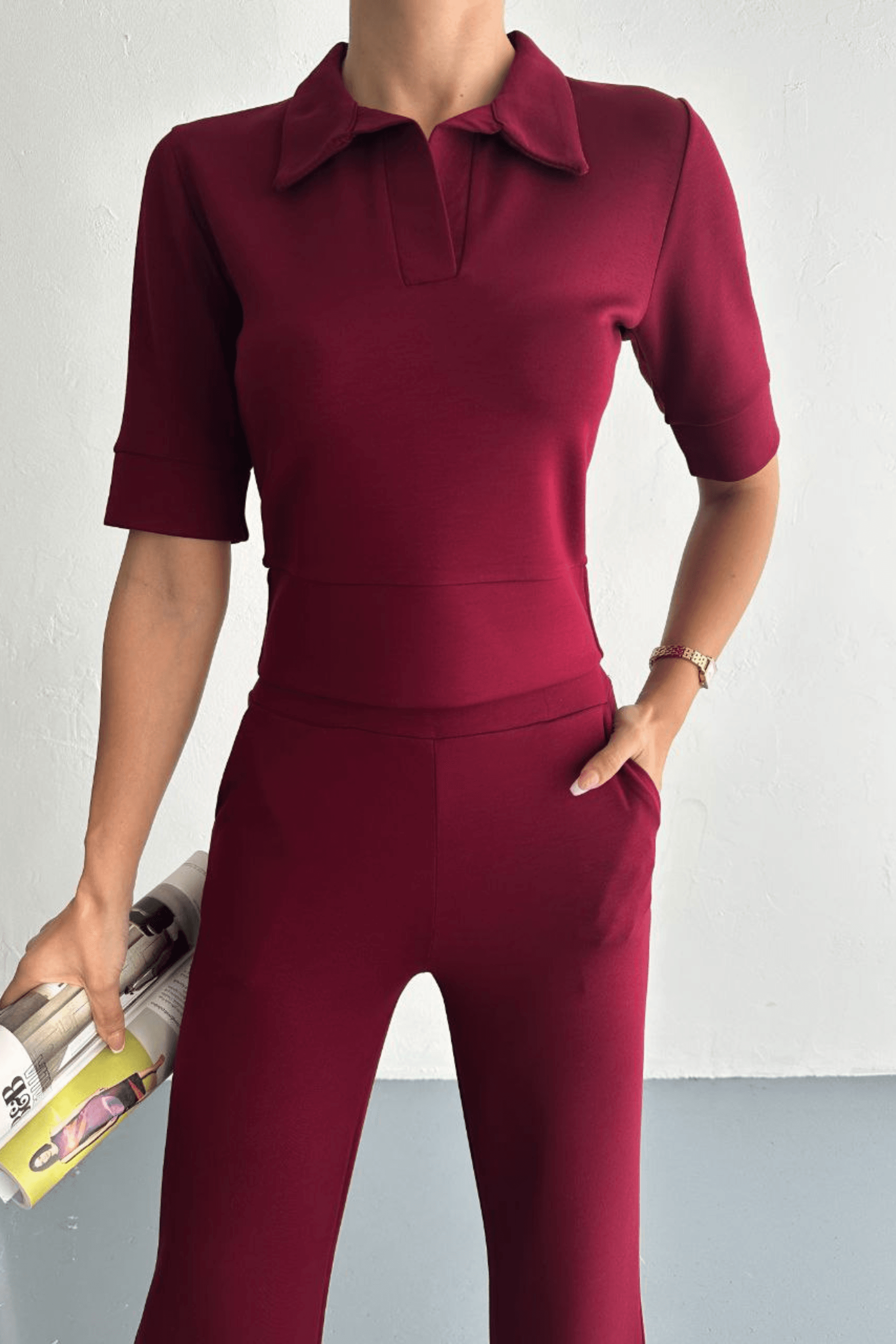 Yarım Kollu Polo Yaka Fit Kesim İkili Takım DNV-000089