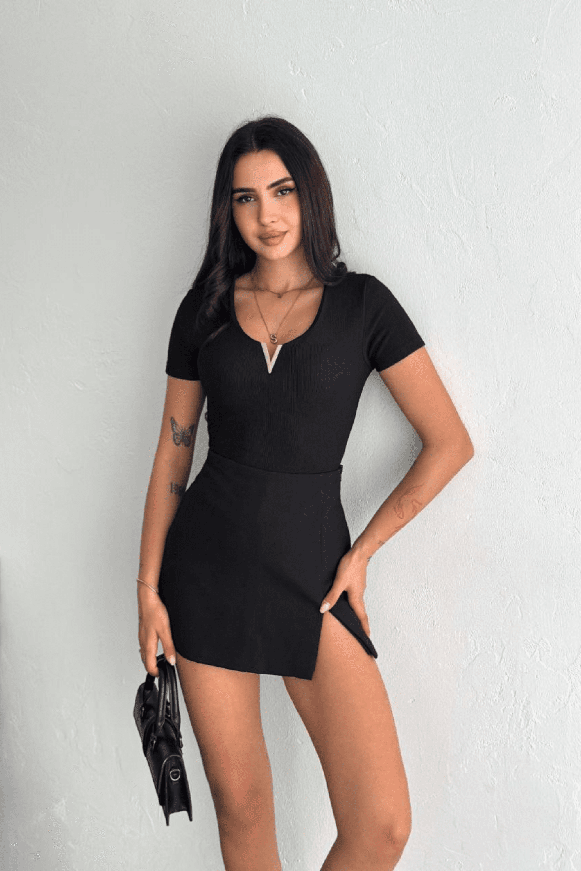 V Yaka Crop Bluz DNV-000084