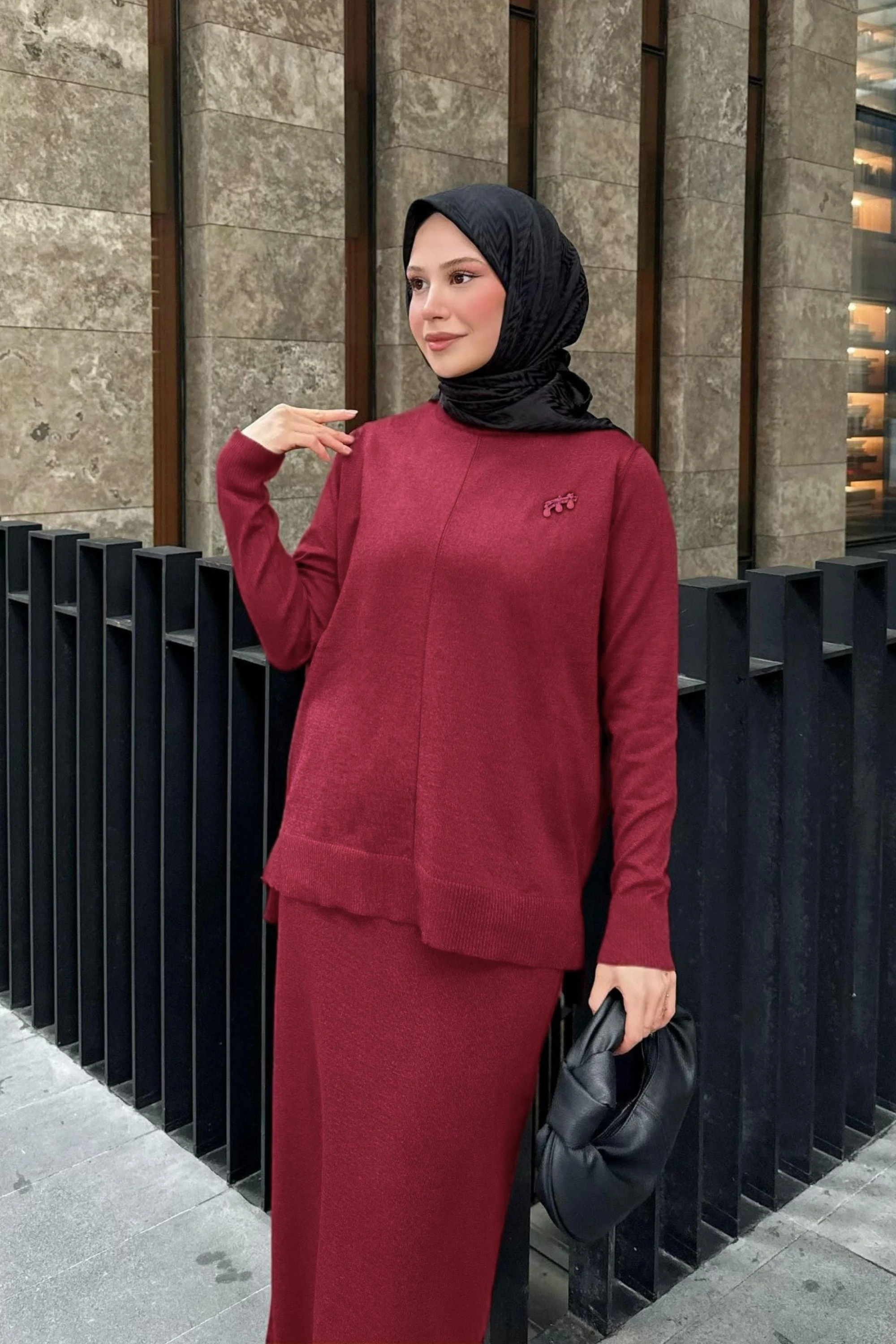 Tesettür İkili Triko Takım – Rahat ve Şık Kombin DNV-000137