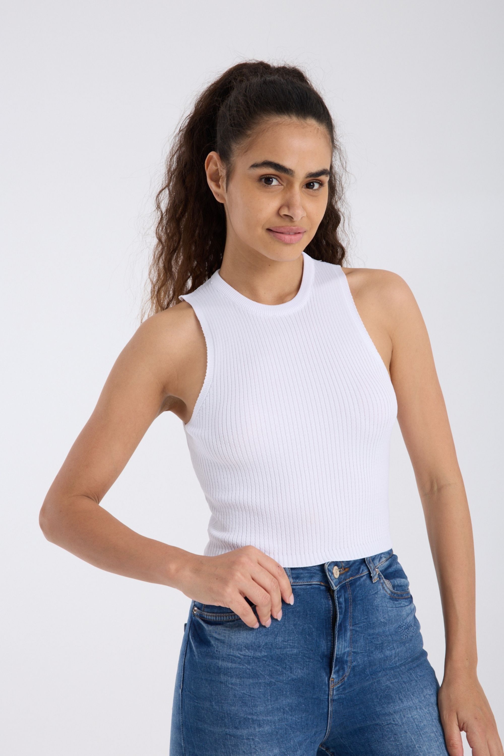 Ribanalı Fit Crop Atlet DNV-000135
