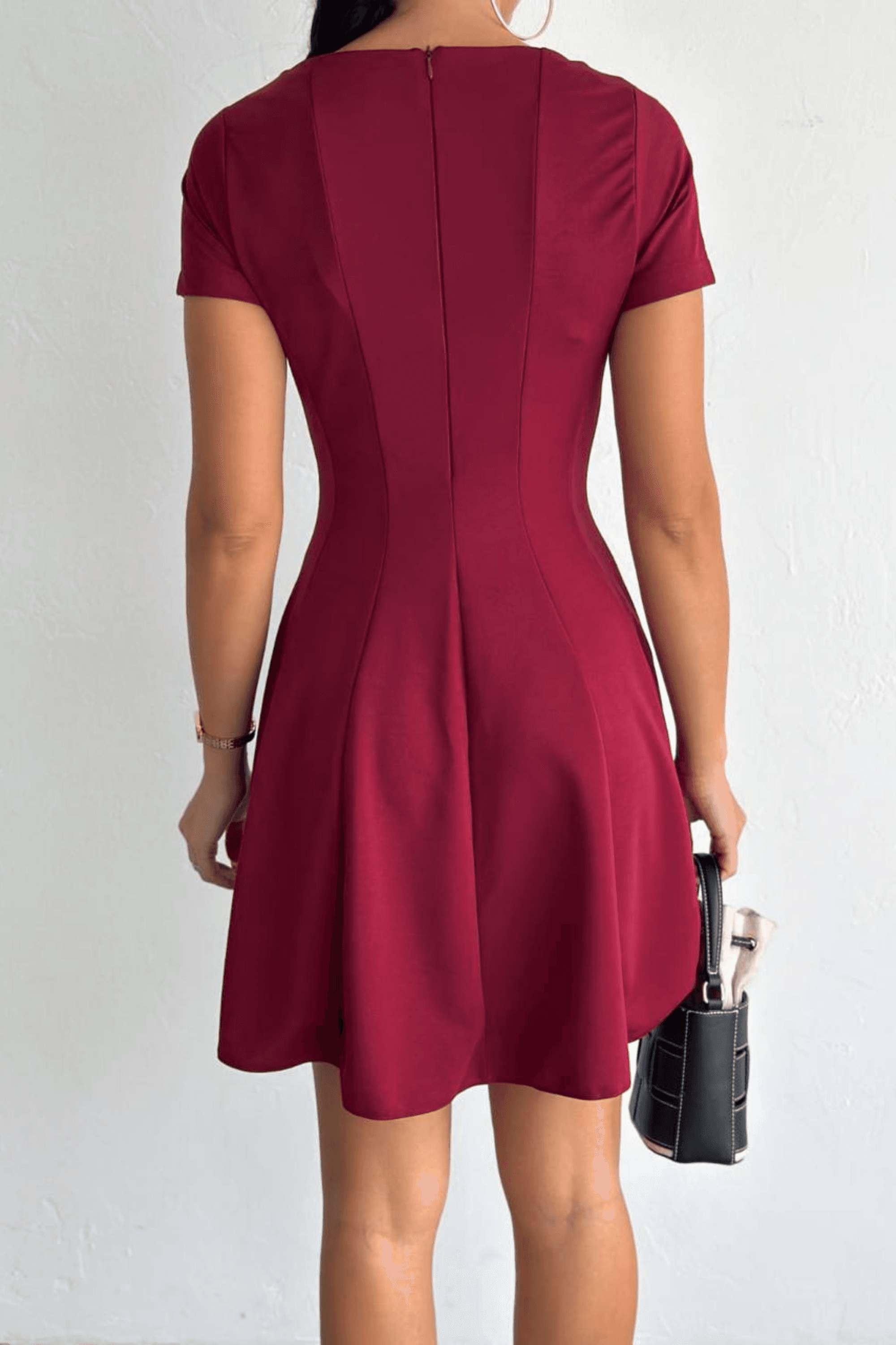Fit Kesim Basic Kısa Kollu Mini Elbise DNV-000092