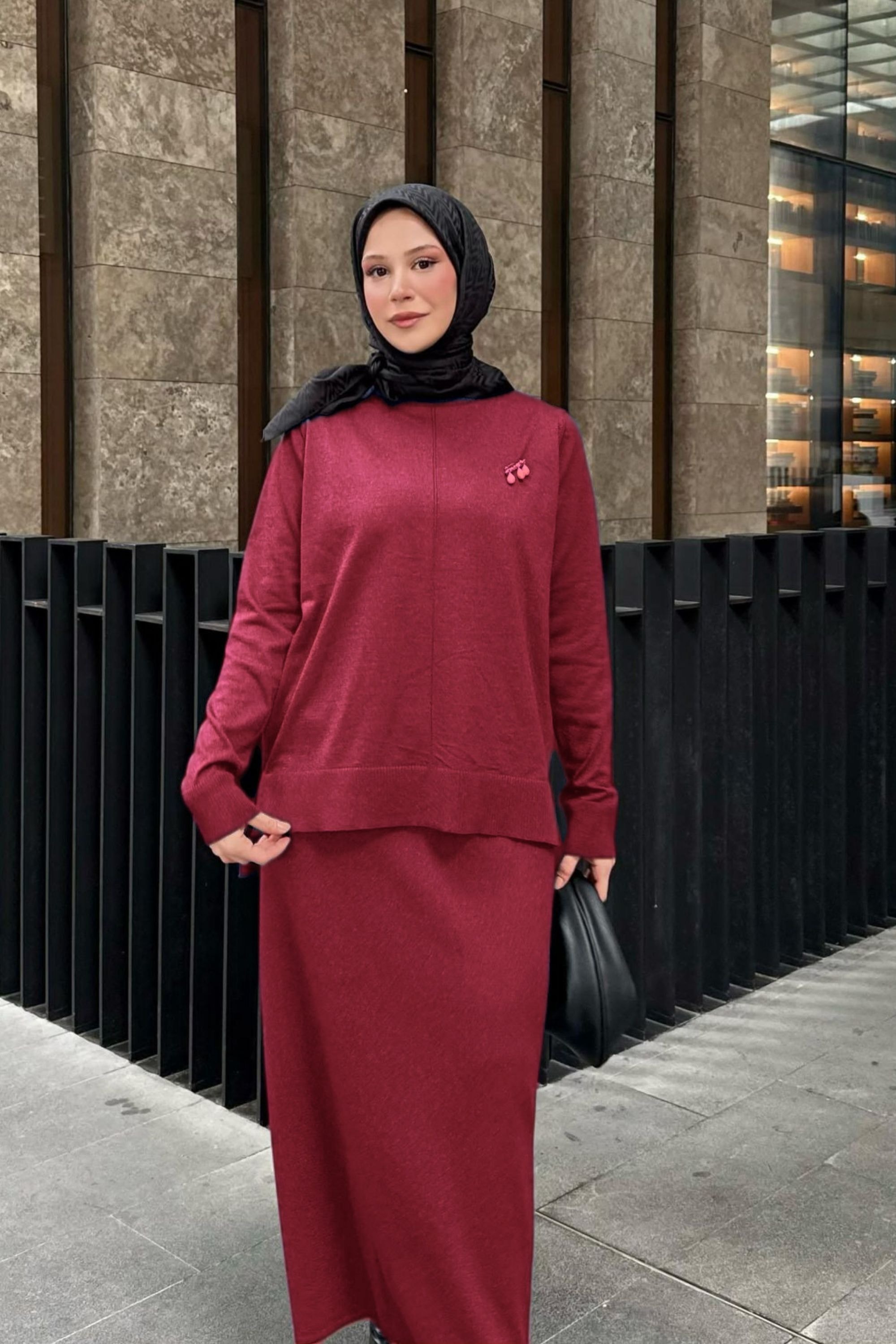 Tesettür İkili Triko Takım – Rahat ve Şık Kombin DNV-000137