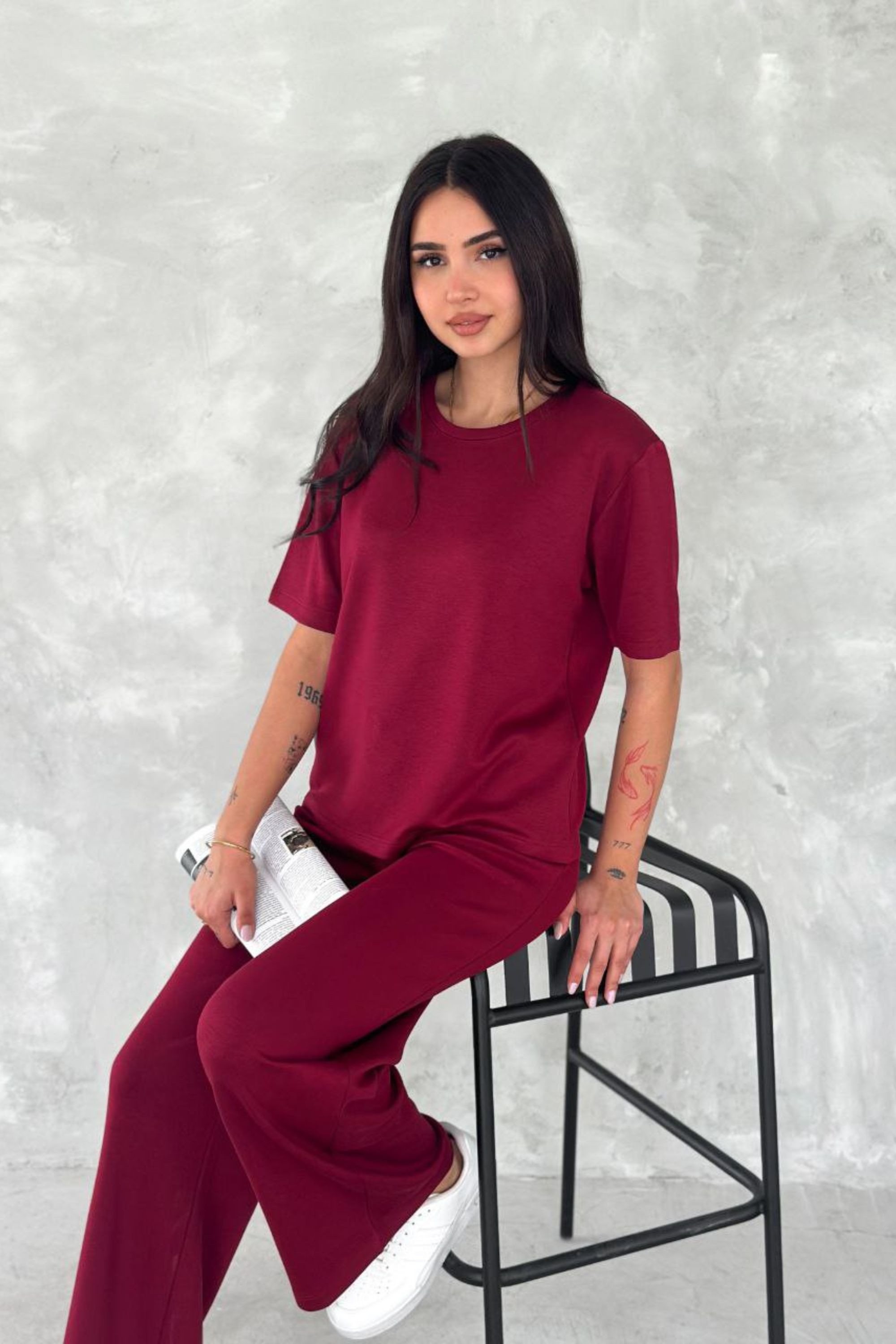 Dökümlü Modal Kumaş İkili Takım DNV-000066