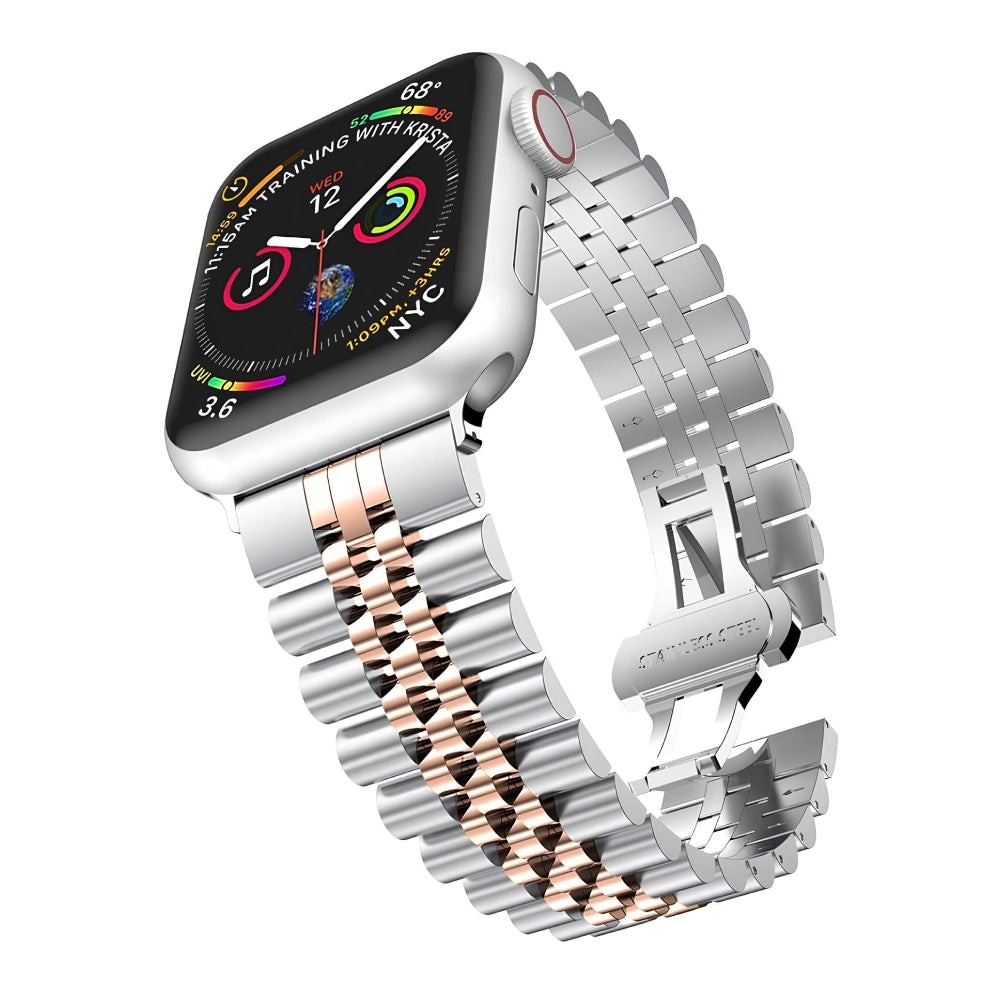 Apple Watch Classic Steel Saat Kordonu - Silver Rose