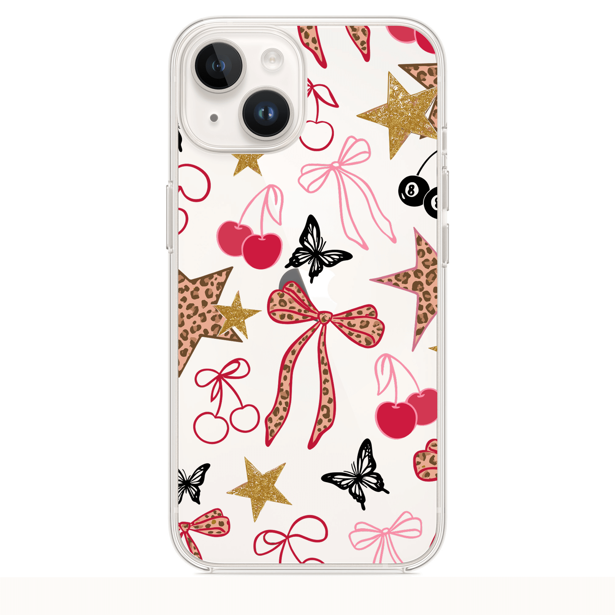 Leopard Cherry Scrapbook Telefon Kılıfı