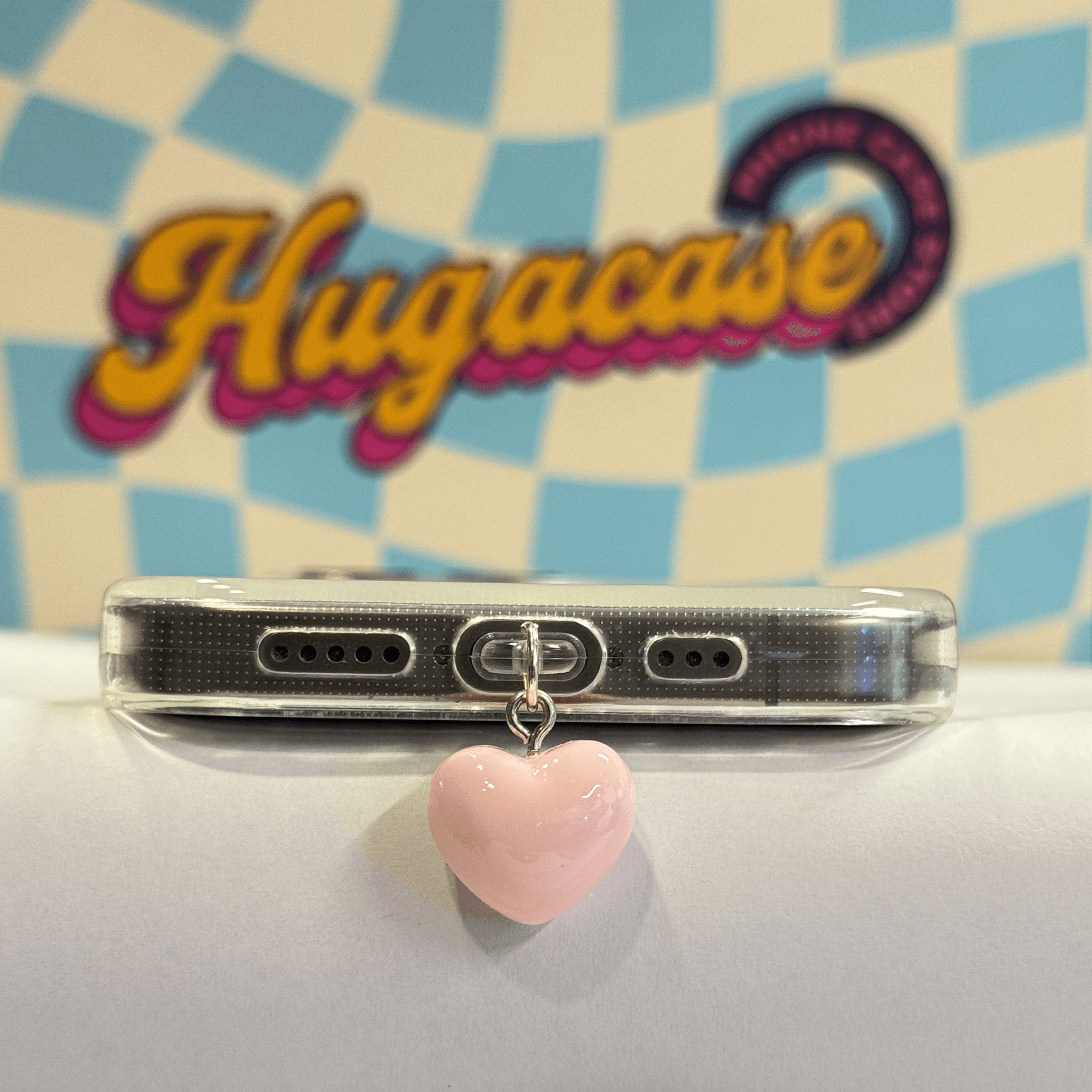 Telefon Şarj Soketi Charm / Anti-Toz Aksesuarı - Pembe Kalp