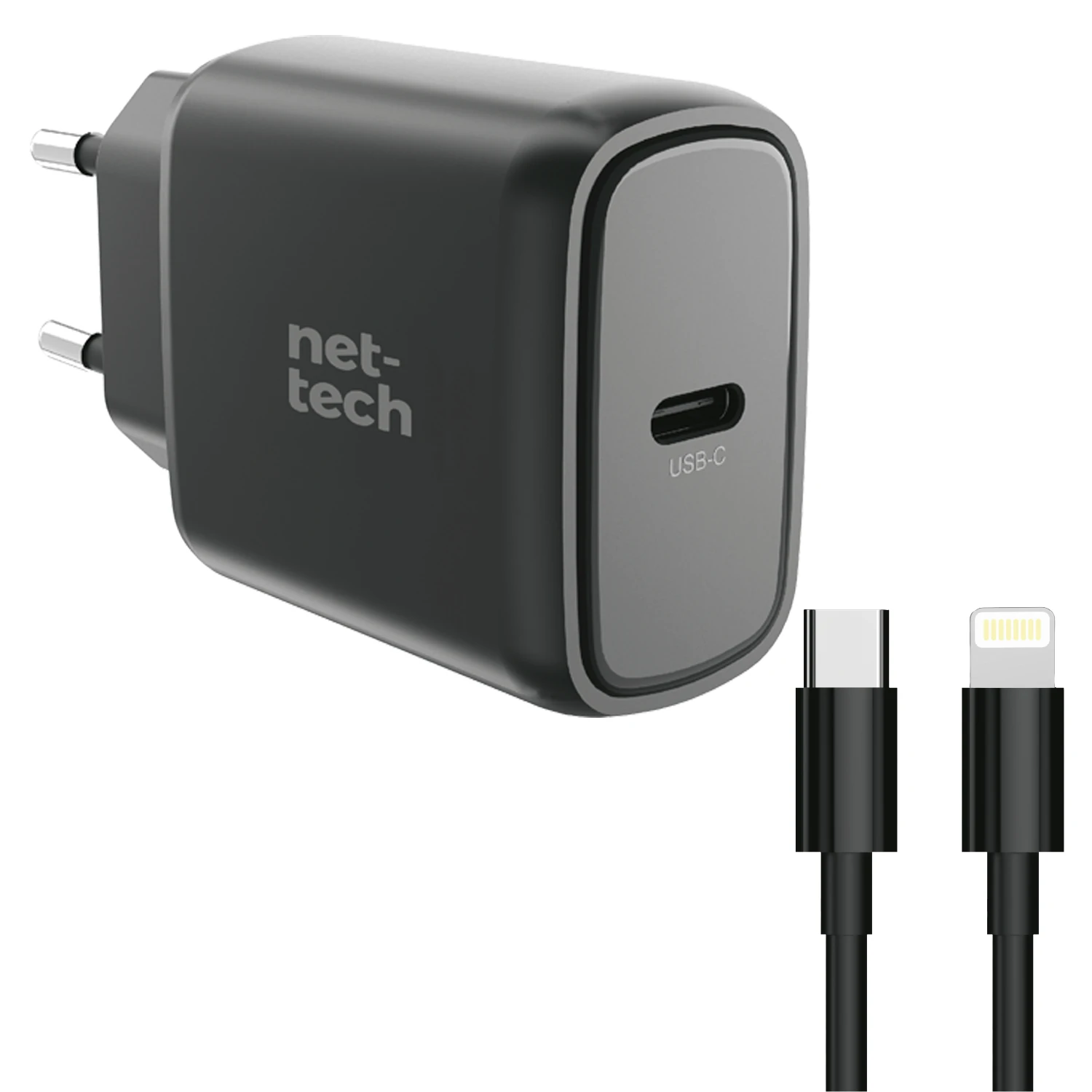 25W Type-C+Lightning Kablo + Şarj Aleti