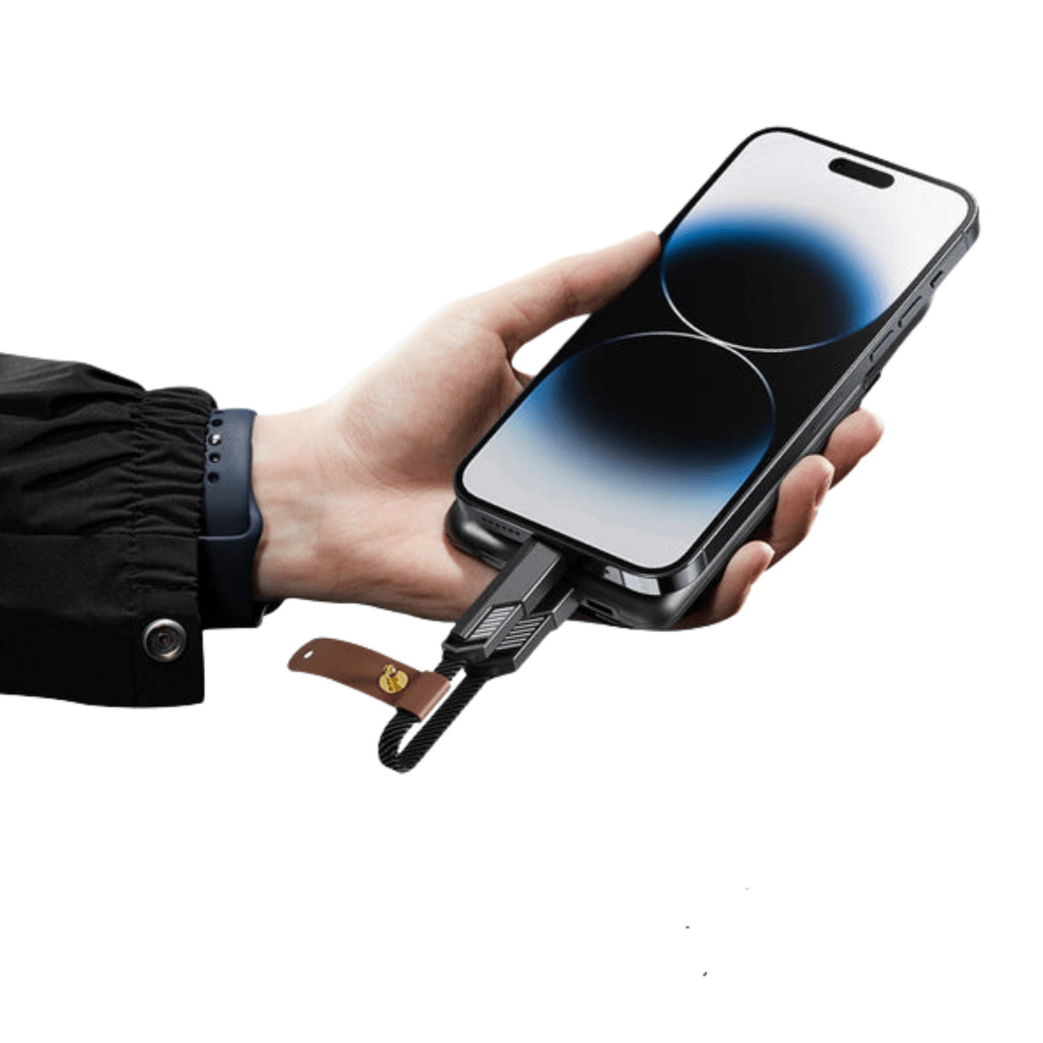 4 in 1 60W İp Örgü USB To Micro + Lightning + Type-C Şarj ve Data Kablosu