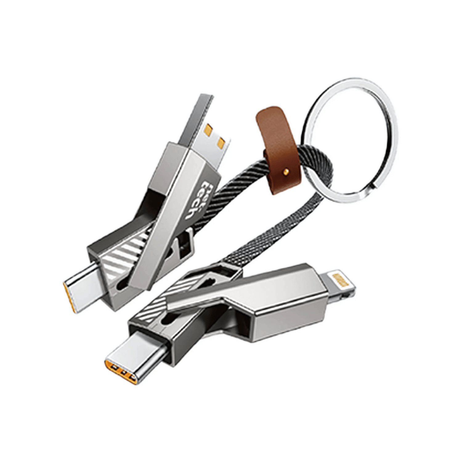 4 in 1 60W İp Örgü USB To Micro + Lightning + Type-C Şarj ve Data Kablosu