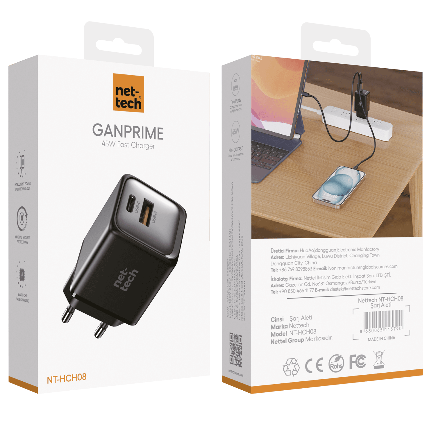 GaN Prime 45W Şarj Aleti
