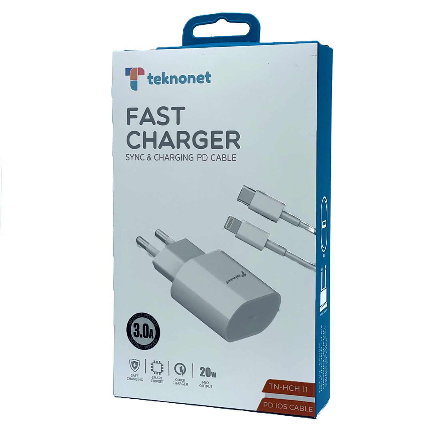 Teknonet TN-HCH11 20W PD 3000 mAh Lightning Kablo + Şarj Aleti (Kablo Dahil)