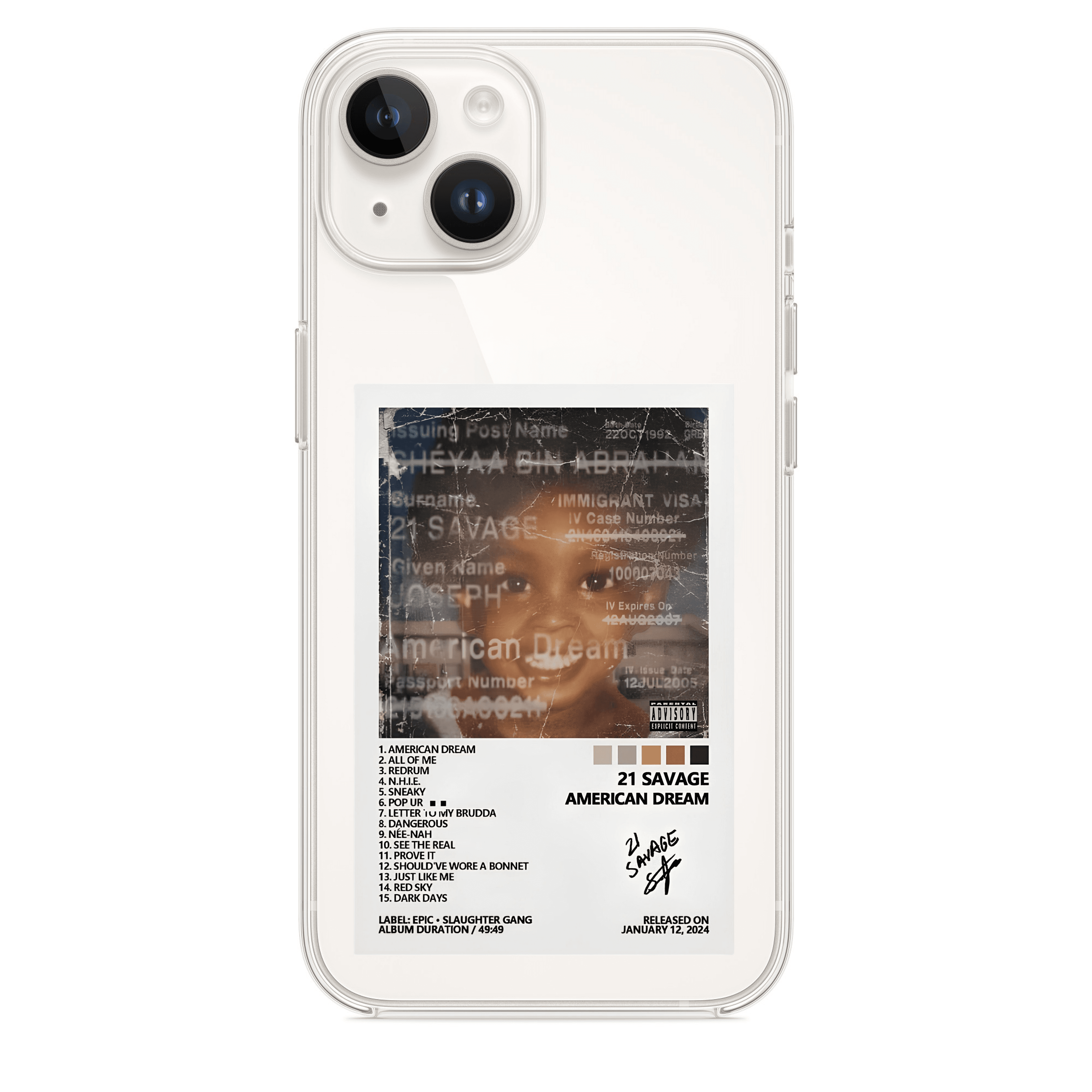 21 Savage American Dream Telefon Kılıfı