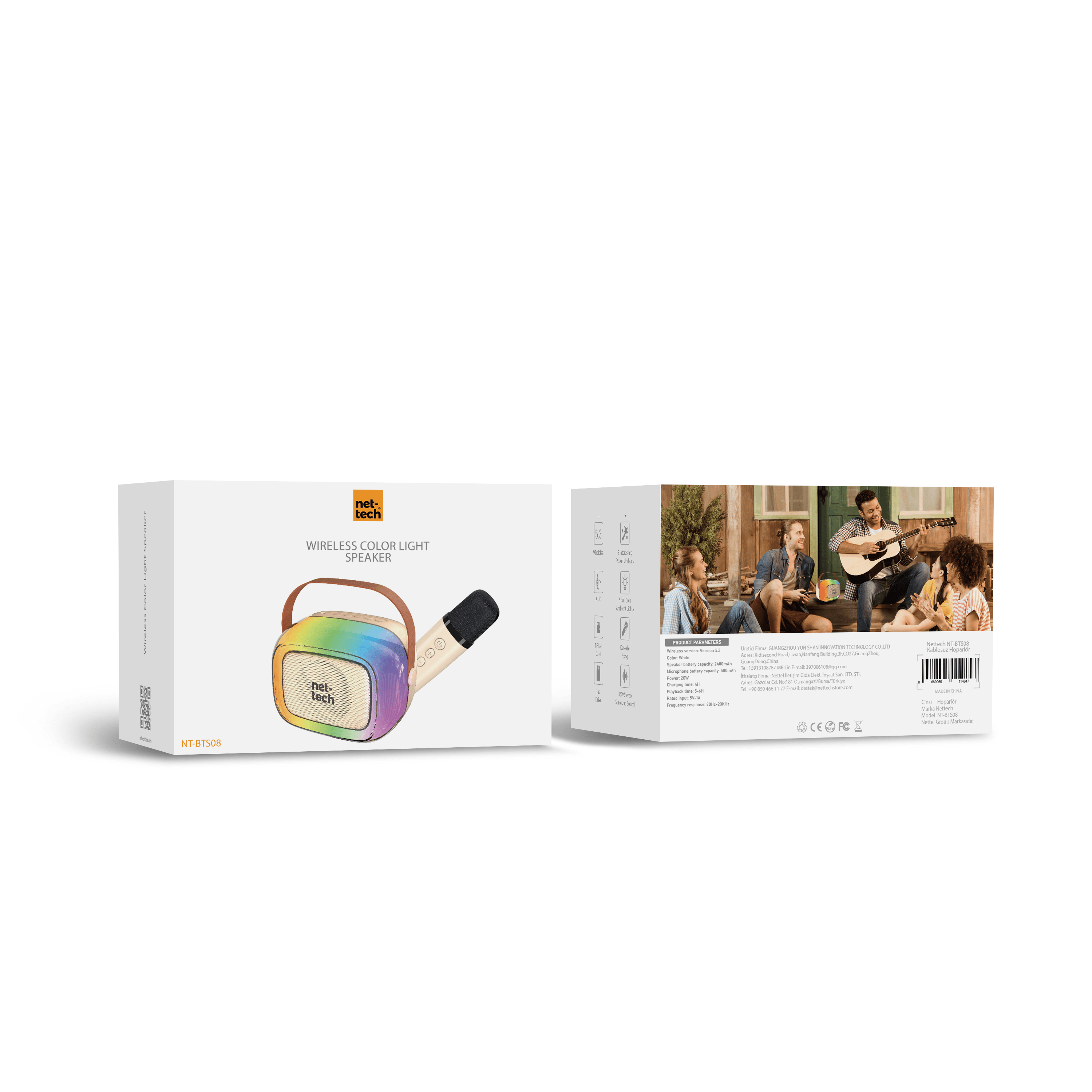 Nettech NT-BTS08 Rgb Karaoke Box Kablosuz Hoparlör 
