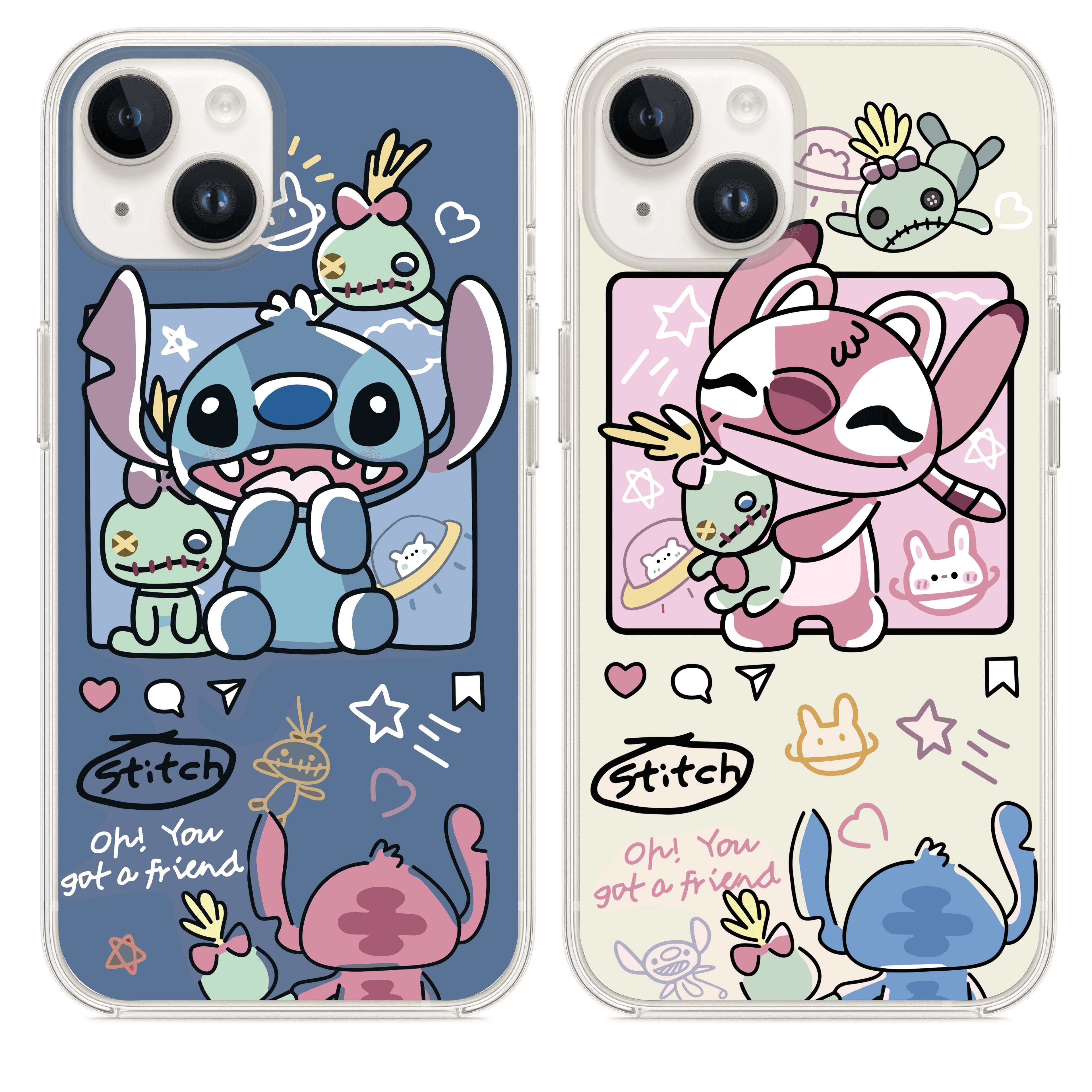 Stitch and Angel Couple Telefon Kılıfı