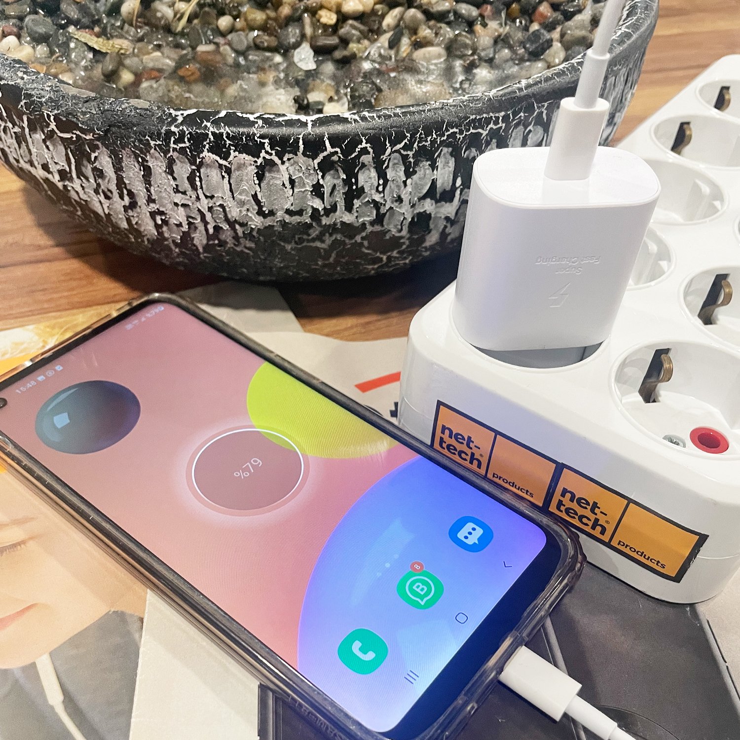 Teknonet TN-HCH12 25W 3000 mAh Type-C Kablo + Şarj Aleti (Kablo Dahil)