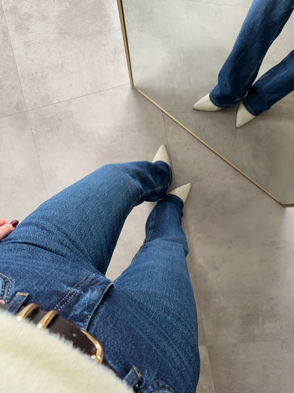 YÜKSEK BEL KOYU MAVİ LİKRALI STRAİGHT JEAN