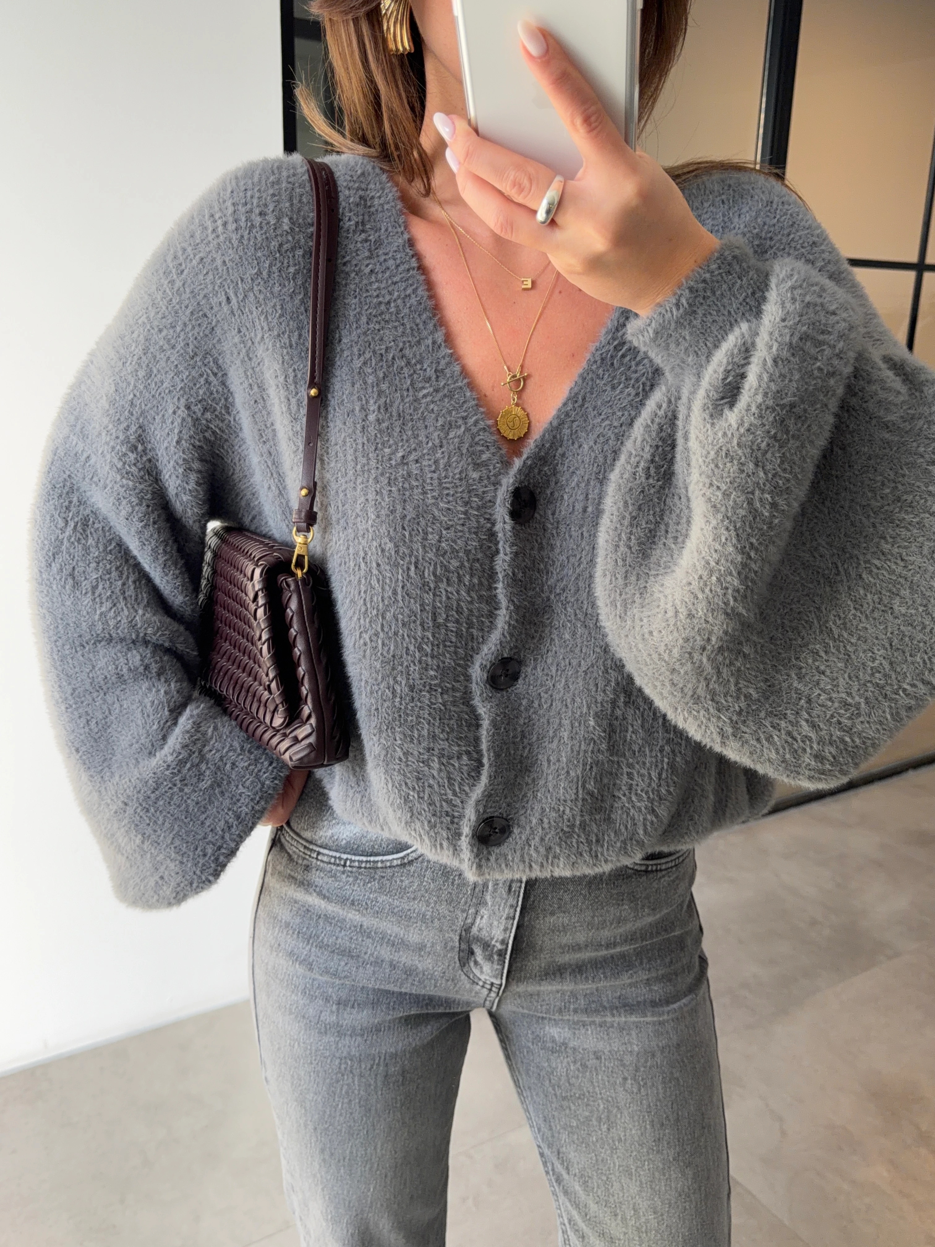 YUMOŞ DOKULU BALON KOL ANTRASİT HIRKA