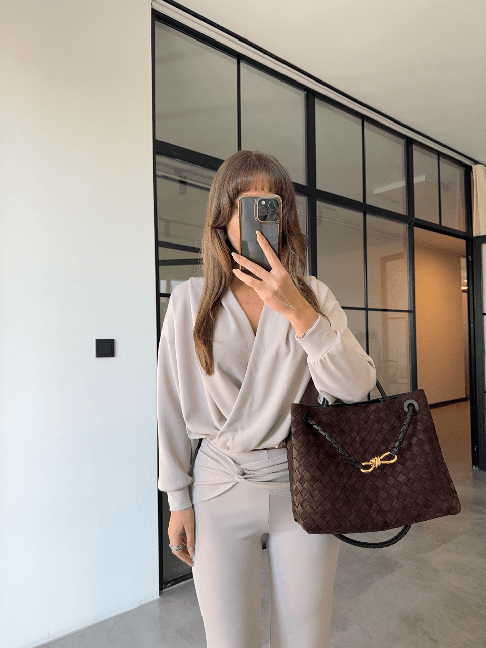 DÜĞÜMLÜ PANTOLON KRUVAZE SWEAT TAŞ MODAL TAKIM