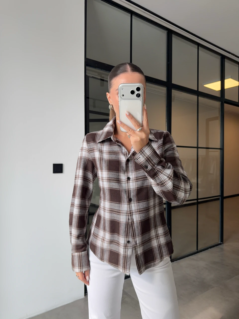 SLİM FİT EKOSELİ GÖMLEK