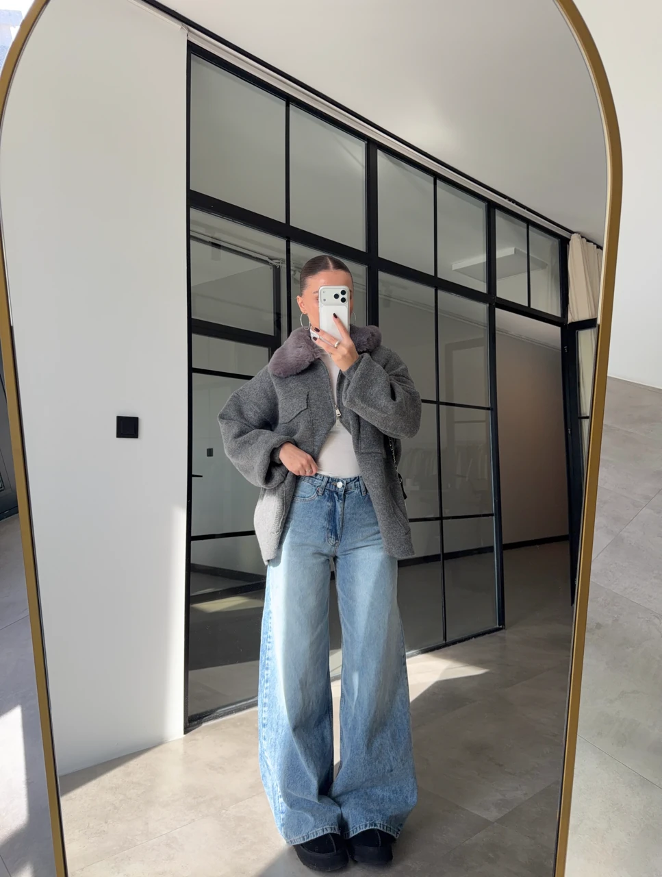 GENİŞ PAÇA BUZ MAVİ MARİA JEAN