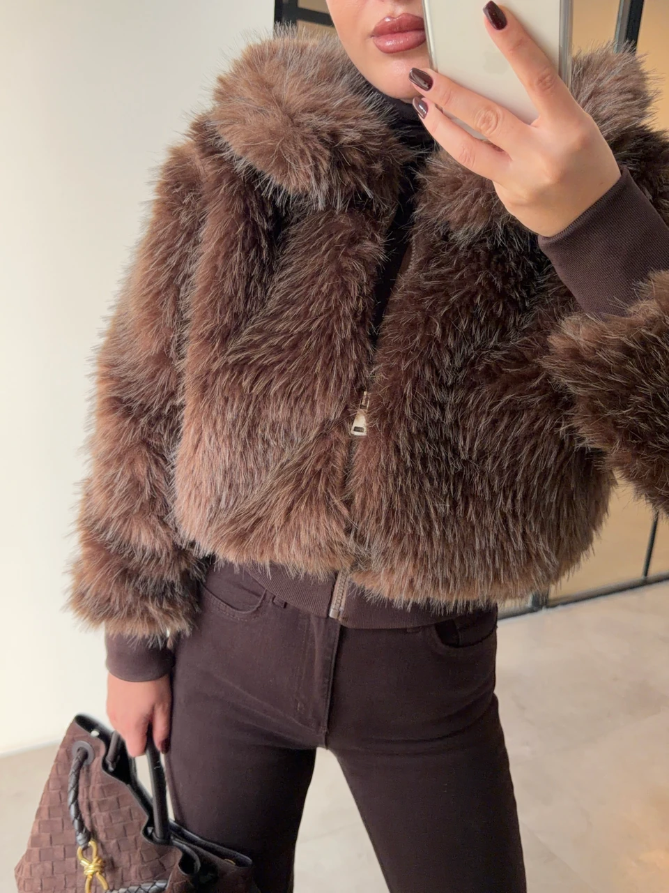 KIRÇILLI CROP KÜRK