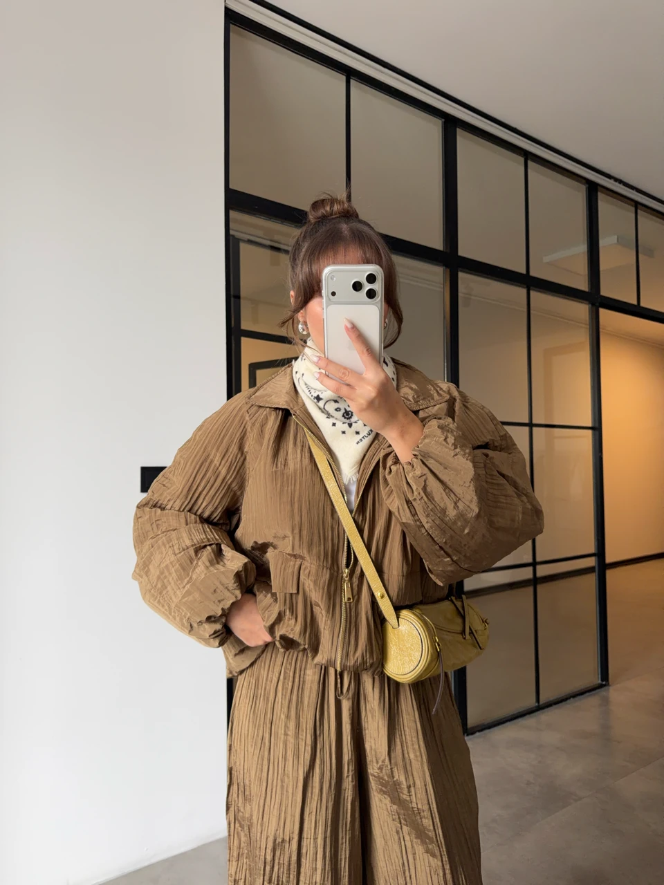 ŞİŞME MONT PAÇA DÜĞMELİ PANTOLON TAKIM - Camel