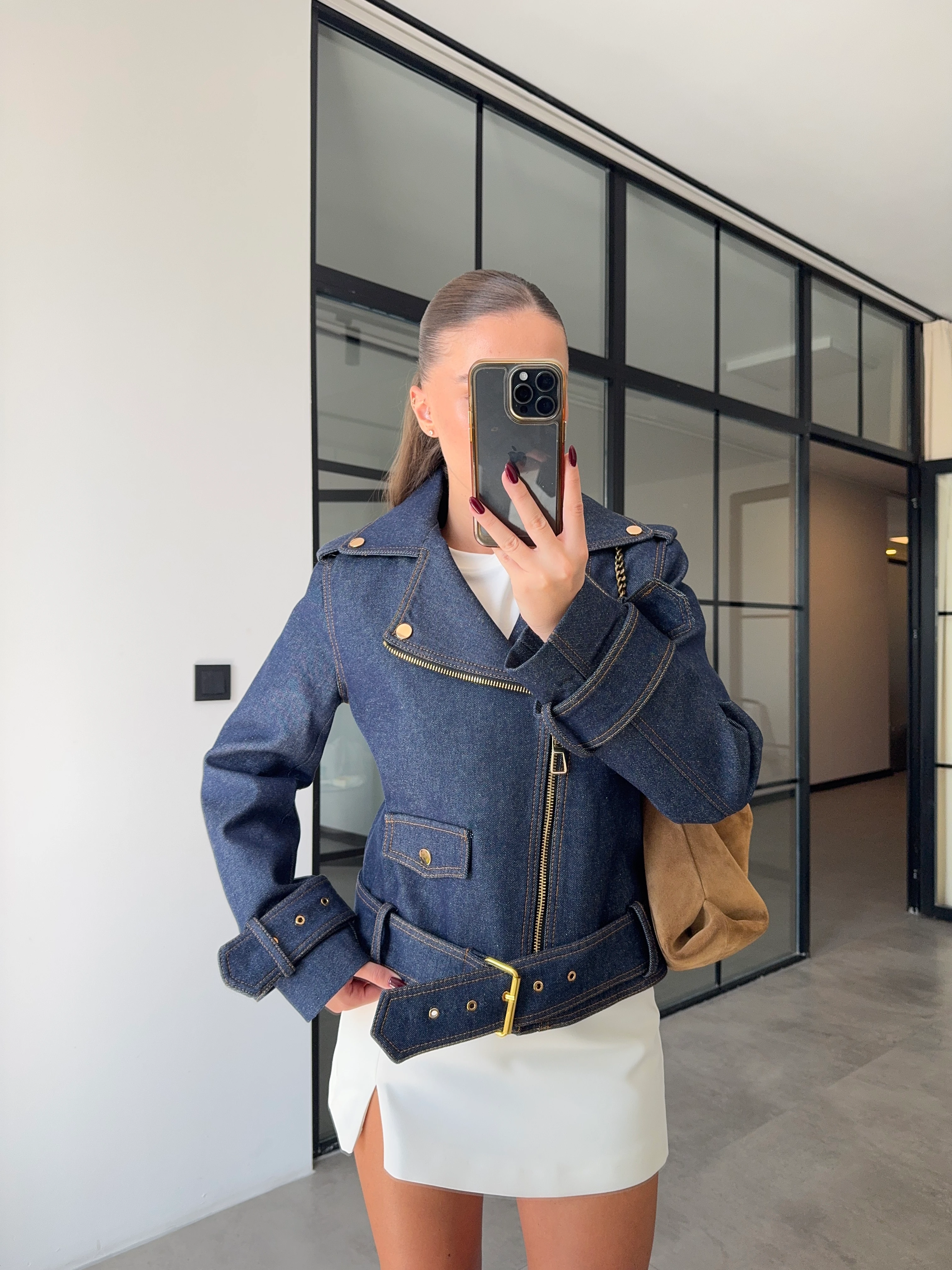 PREMİUM KEMERLİ DENİM CEKET