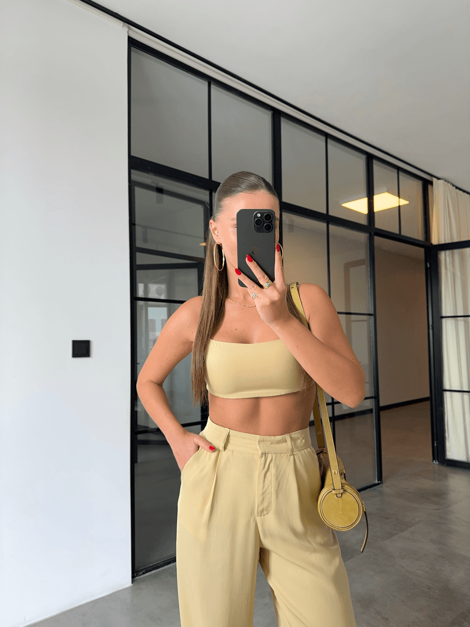 TENCEL LİME PALAZZO PANTOLON