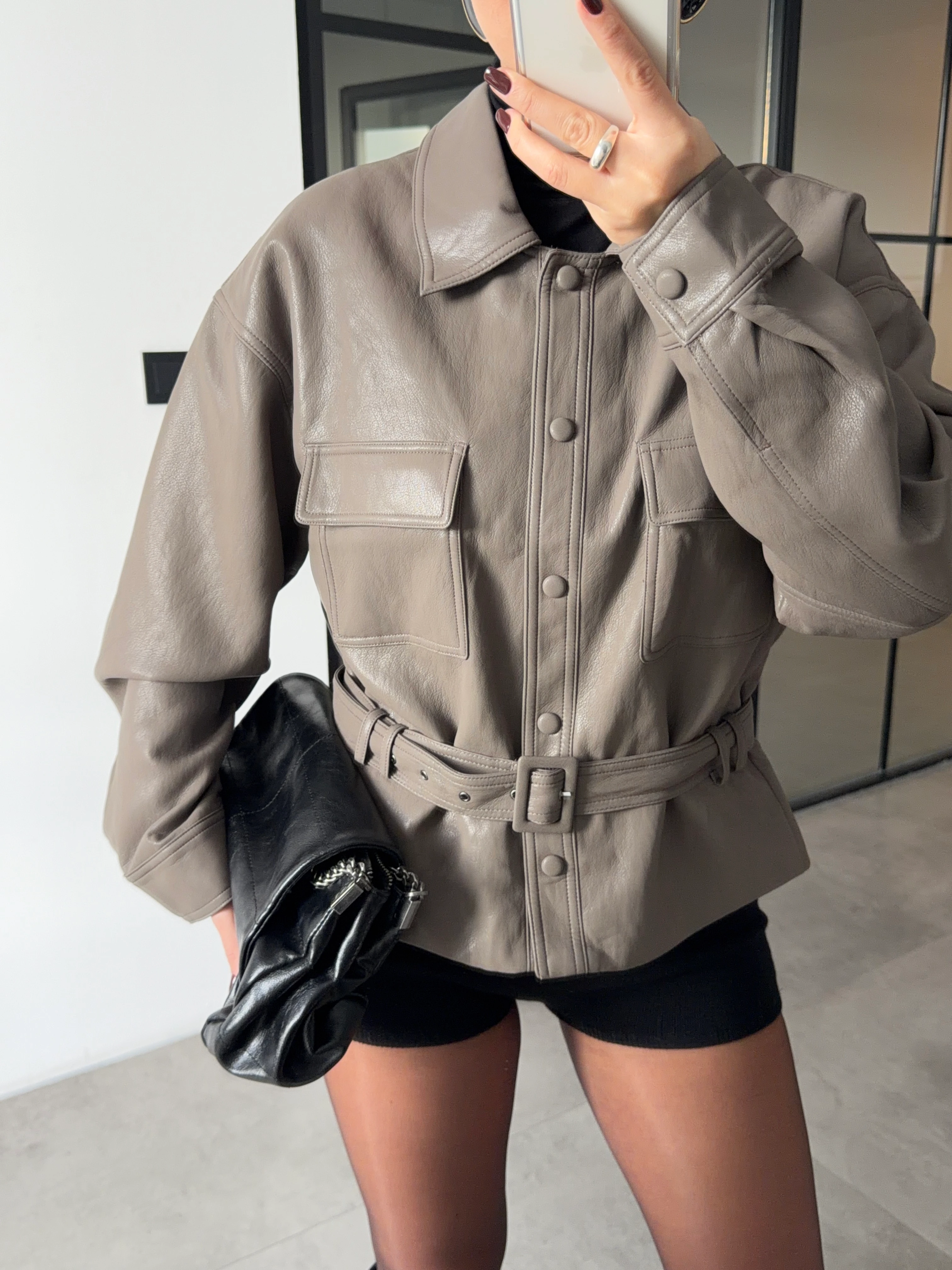 PREMİUM KEMERLİ VİZON DERİ CEKET