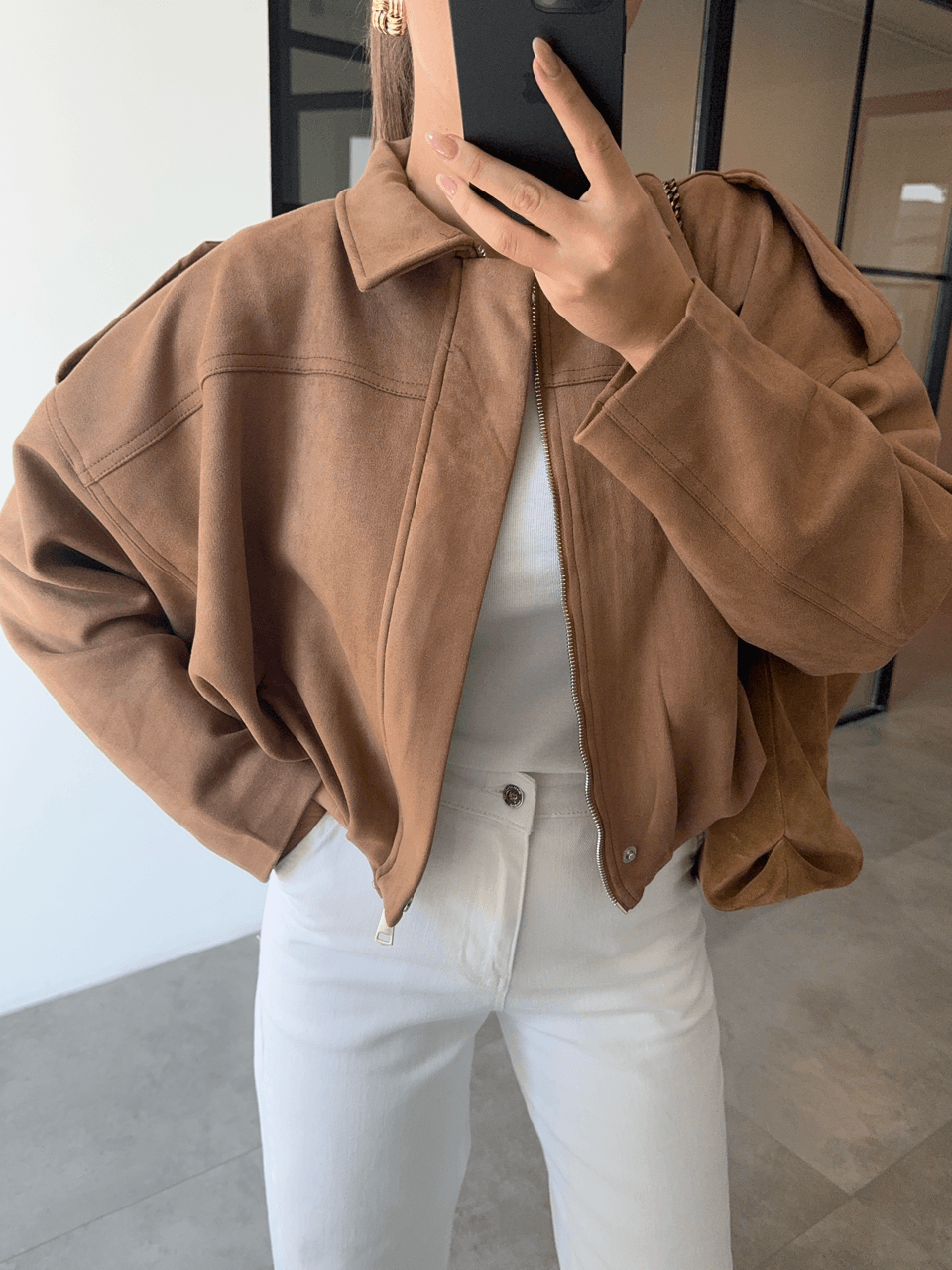 SÜET TABA BOMBER CEKET