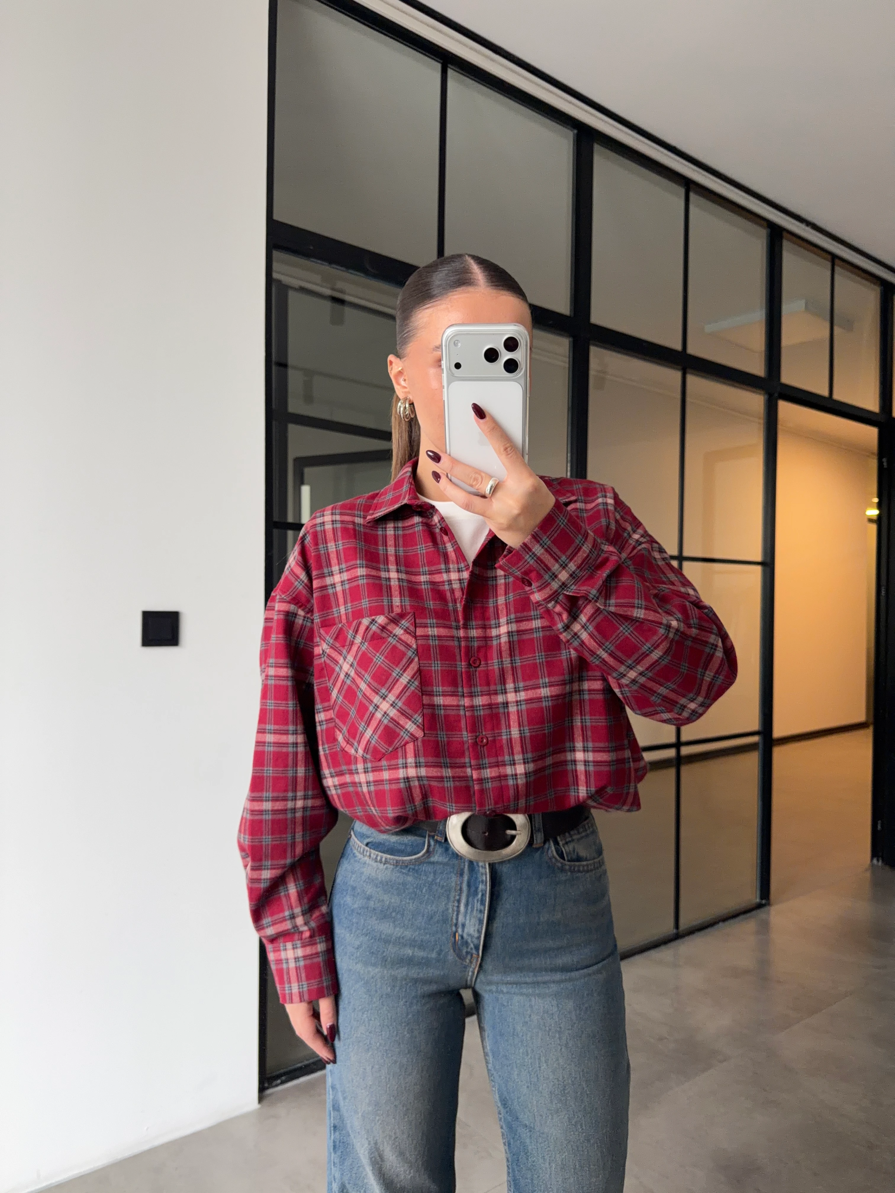 TEK CEPLİ KIRMIZI EKOSE ODUNCU GÖMLEK