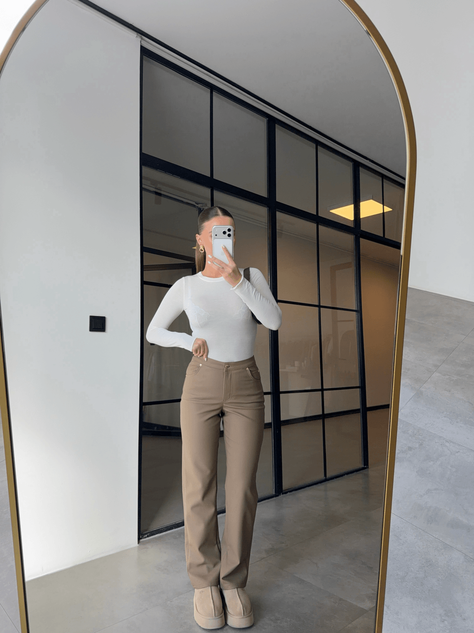 YÜKSEK BEL VİZON DERİ PANTOLON